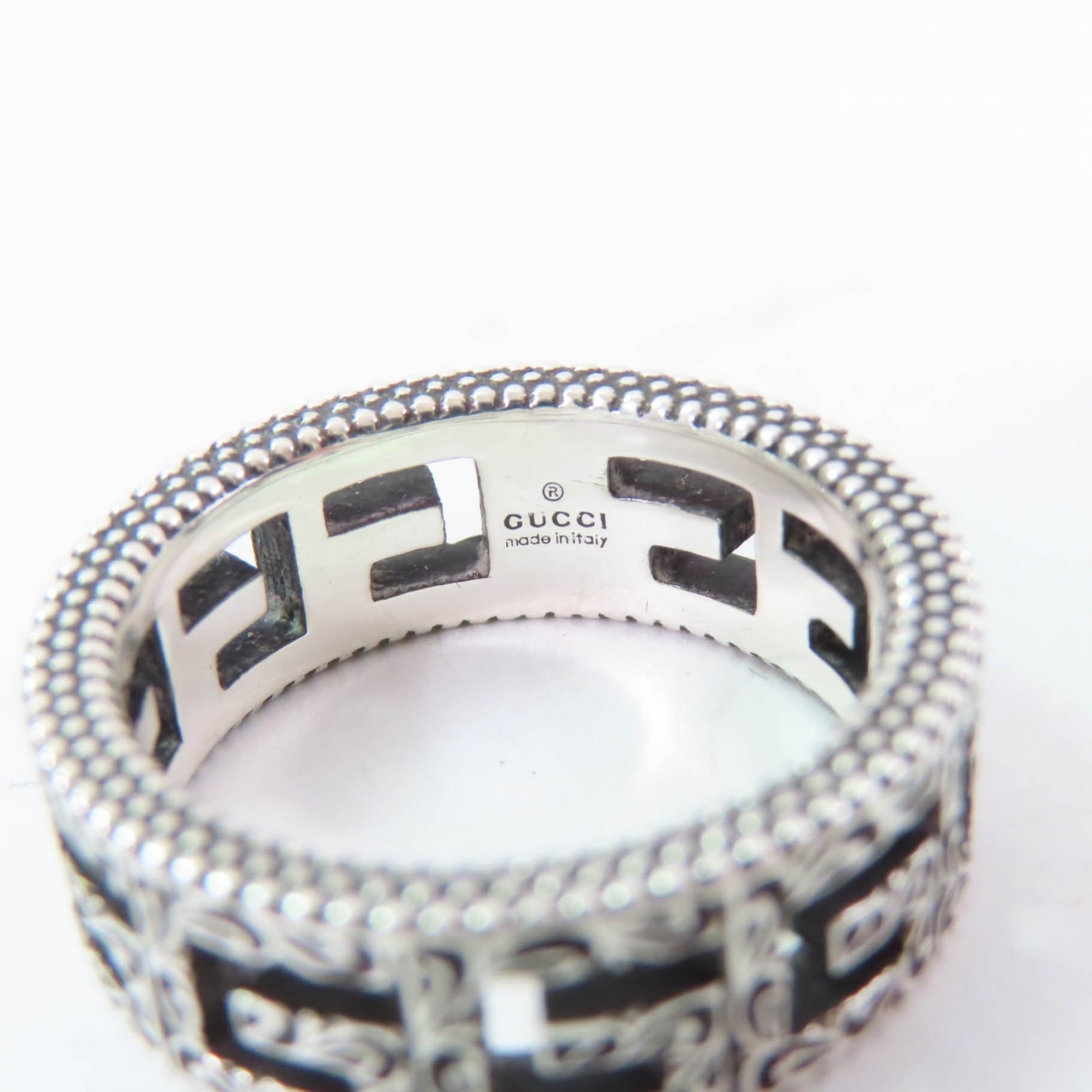 Arabesque Square G Band Ring Sterling Silver
