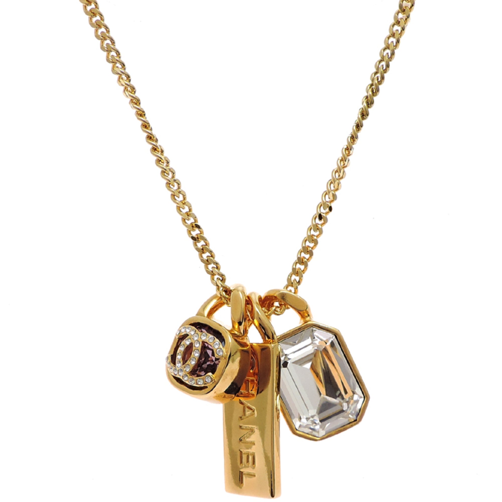 CC Logo Pendant Necklace Metal