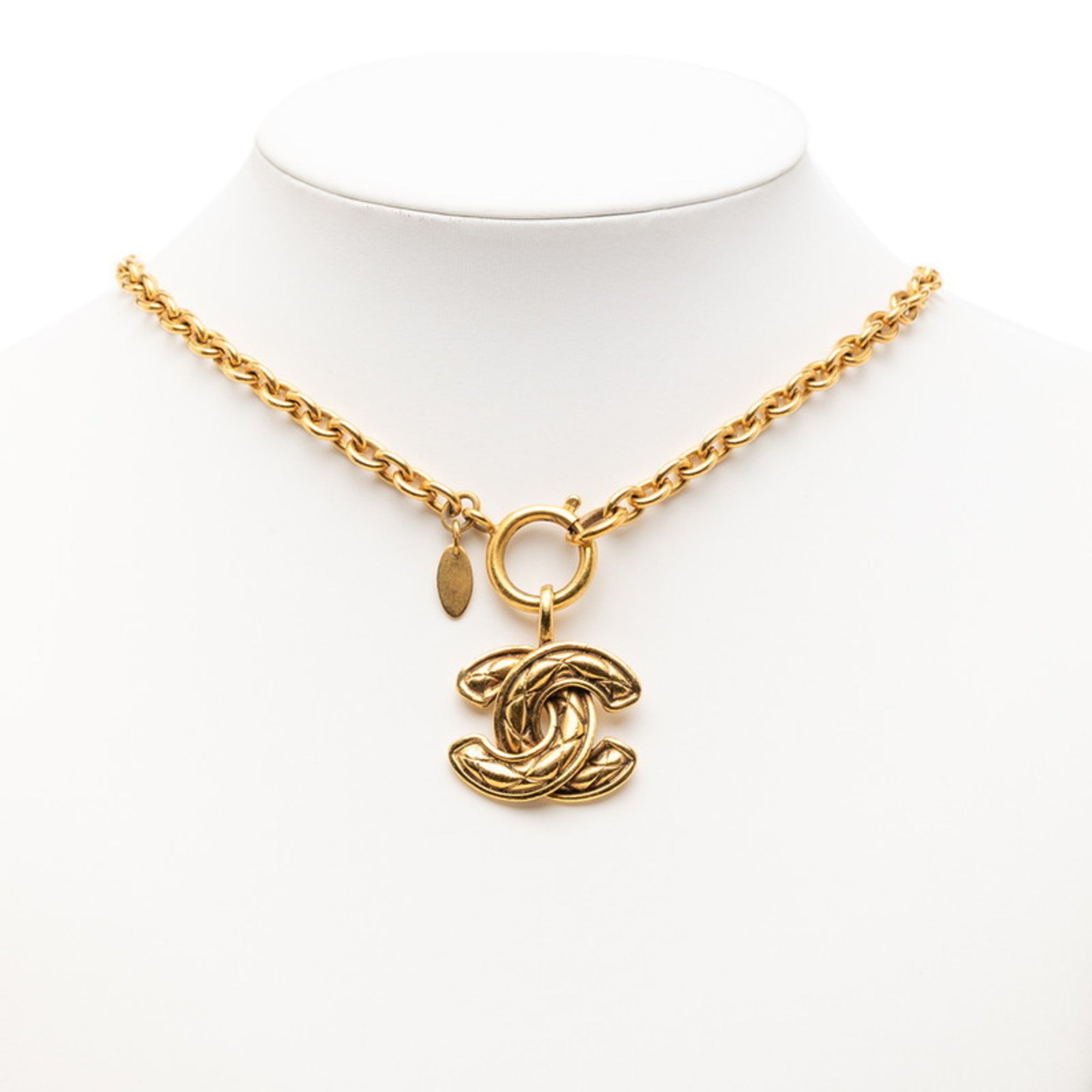 CC Logo Chain Pendant Necklace Metal
