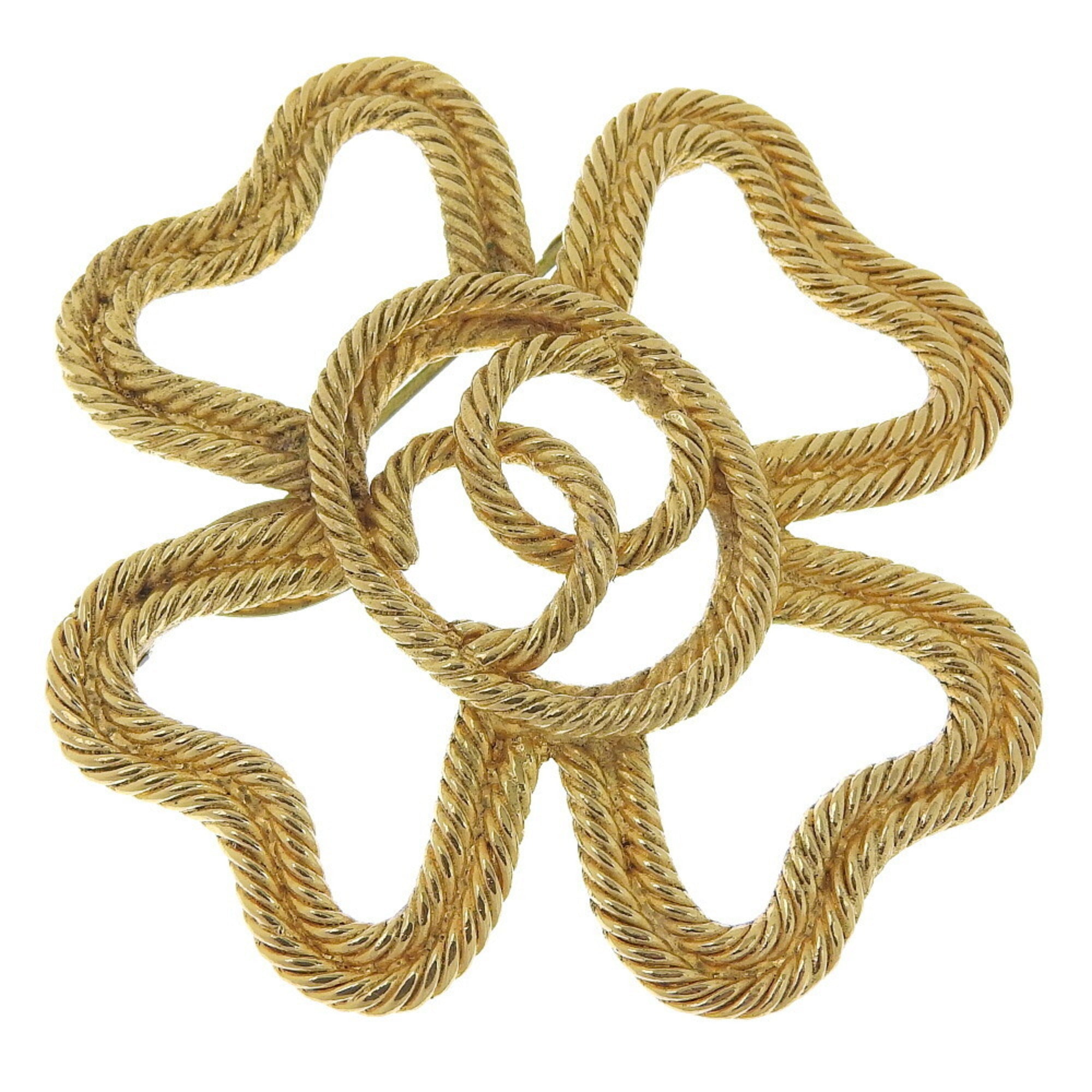 CC Logo Clover Brooch Metal