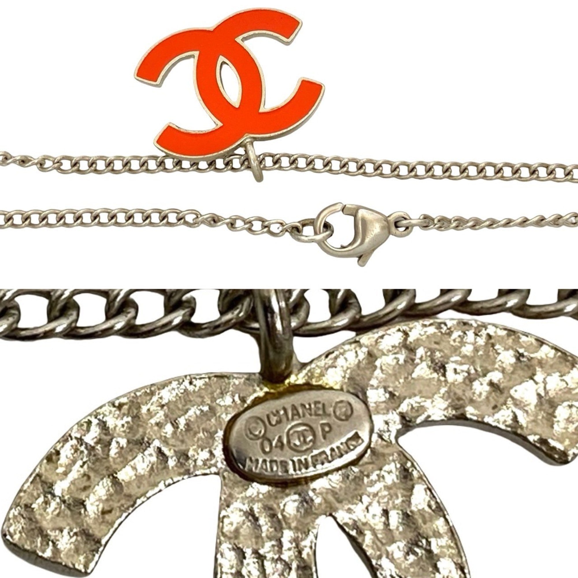 CC Logo Chain Pendant Necklace Sterling Silver