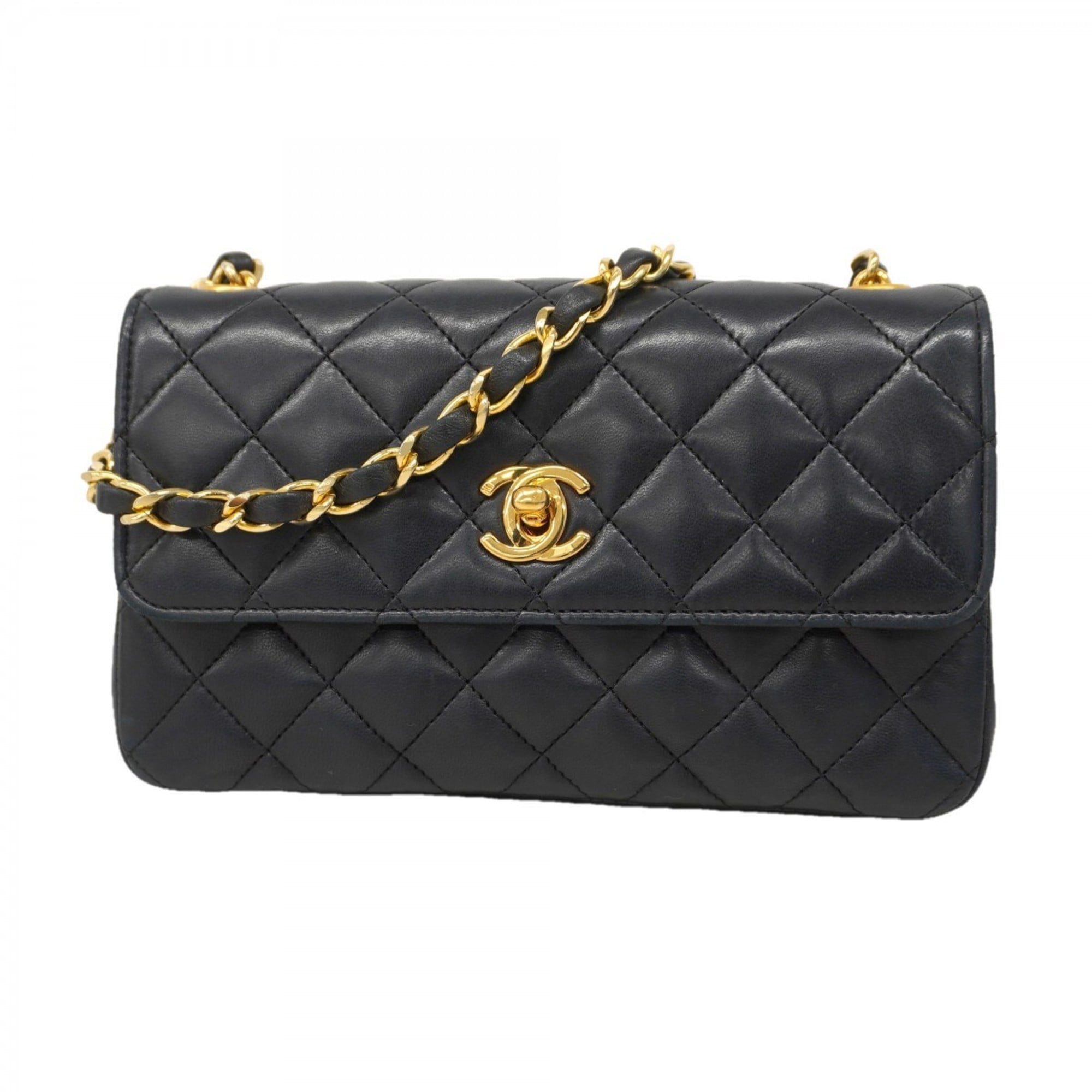 Vintage CC Chain Flap Bag Quilted Lambskin Mini