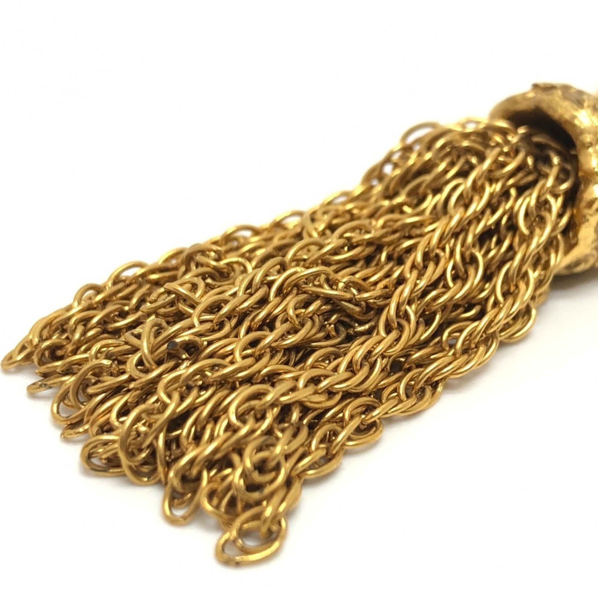 CC Logo Brooch Gold-Tone Metal