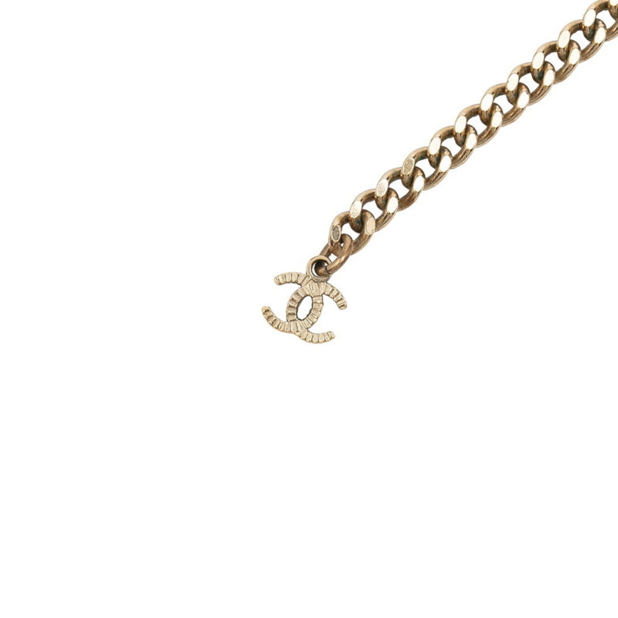 CC Logo Pendant Necklace Gold-Tone Metal