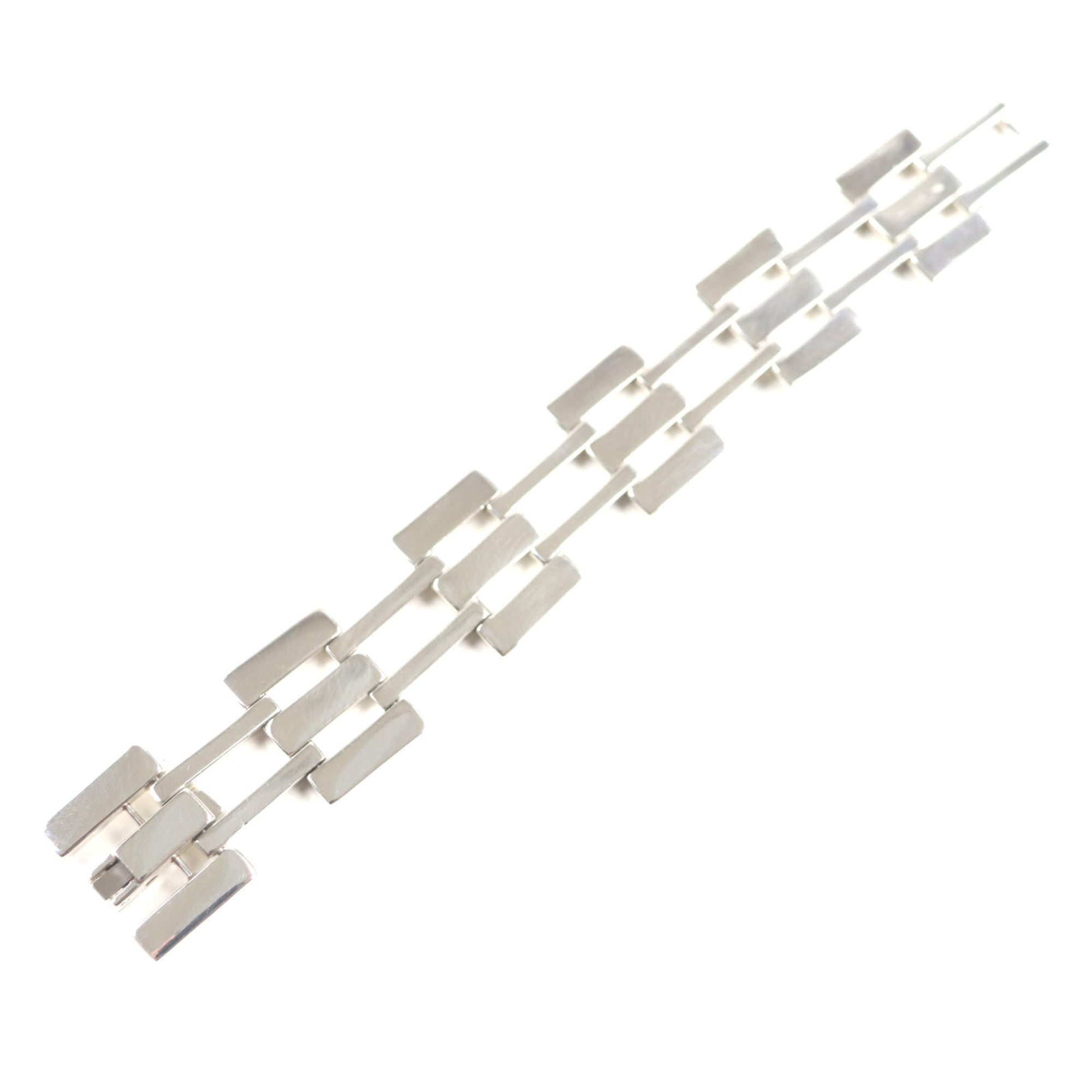 Vintage Heavy Gate Link Bracelet Sterling Silver