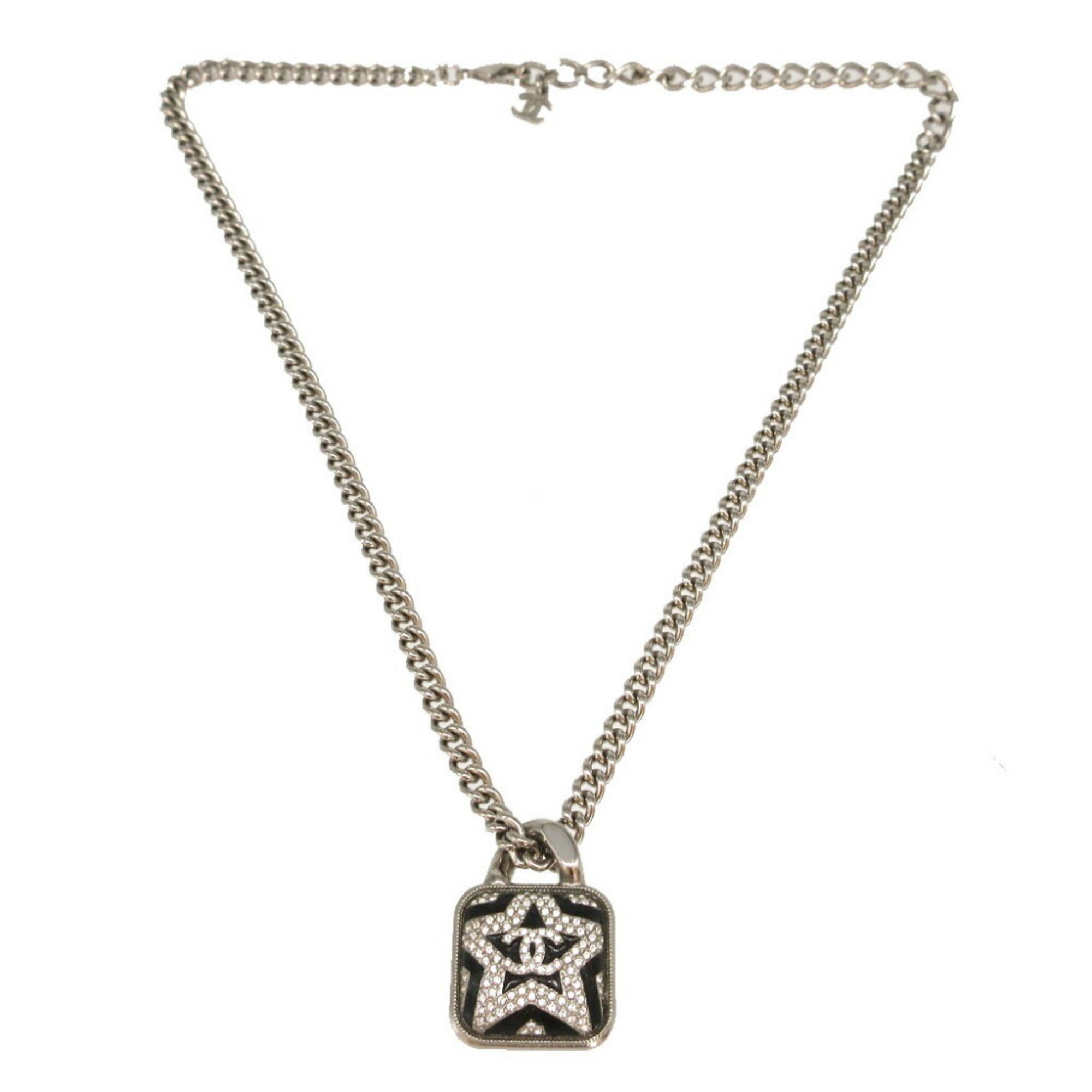 CC Logo Star Pendant Necklace Silver-Tone Metal