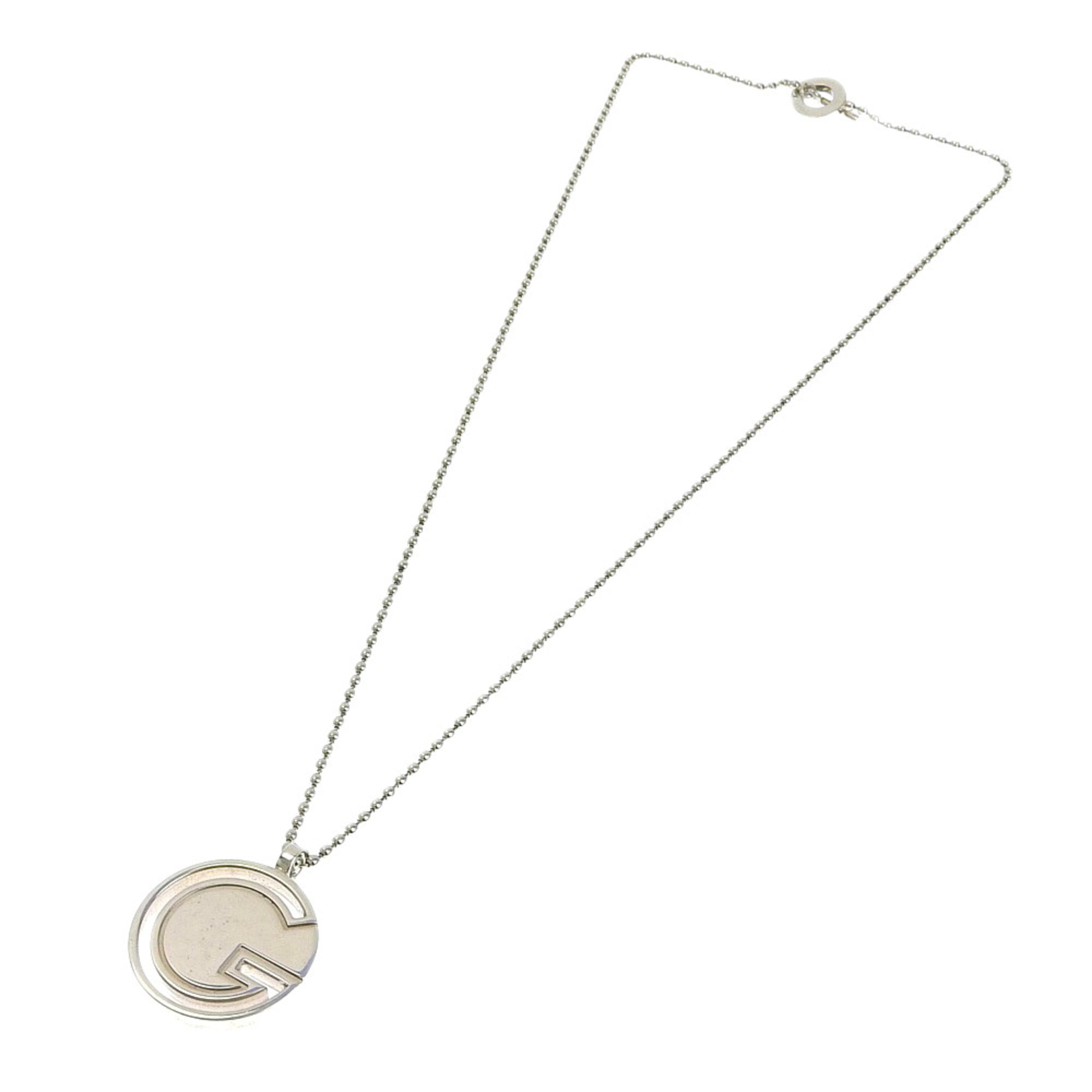 Round G Ball Chain Pendant Necklace Sterling Silver
