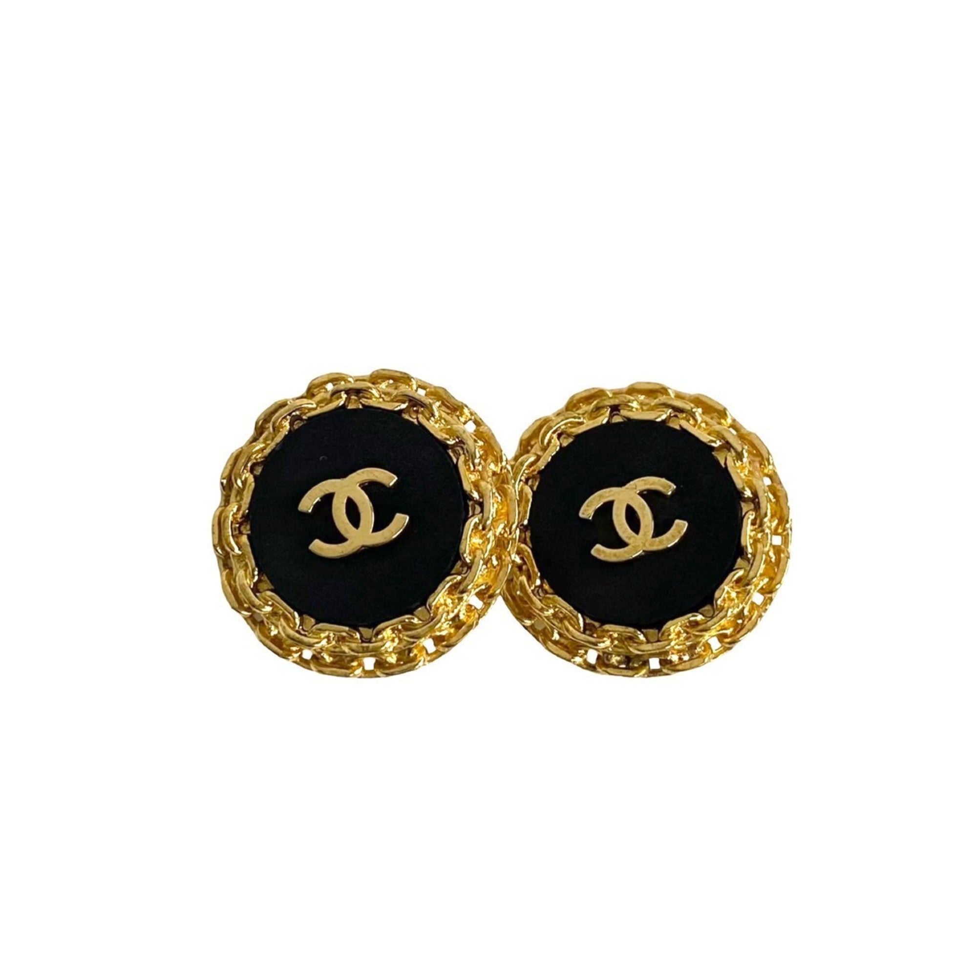 CC Logo Clip-On Earrings Metal Gold-Tone Metal