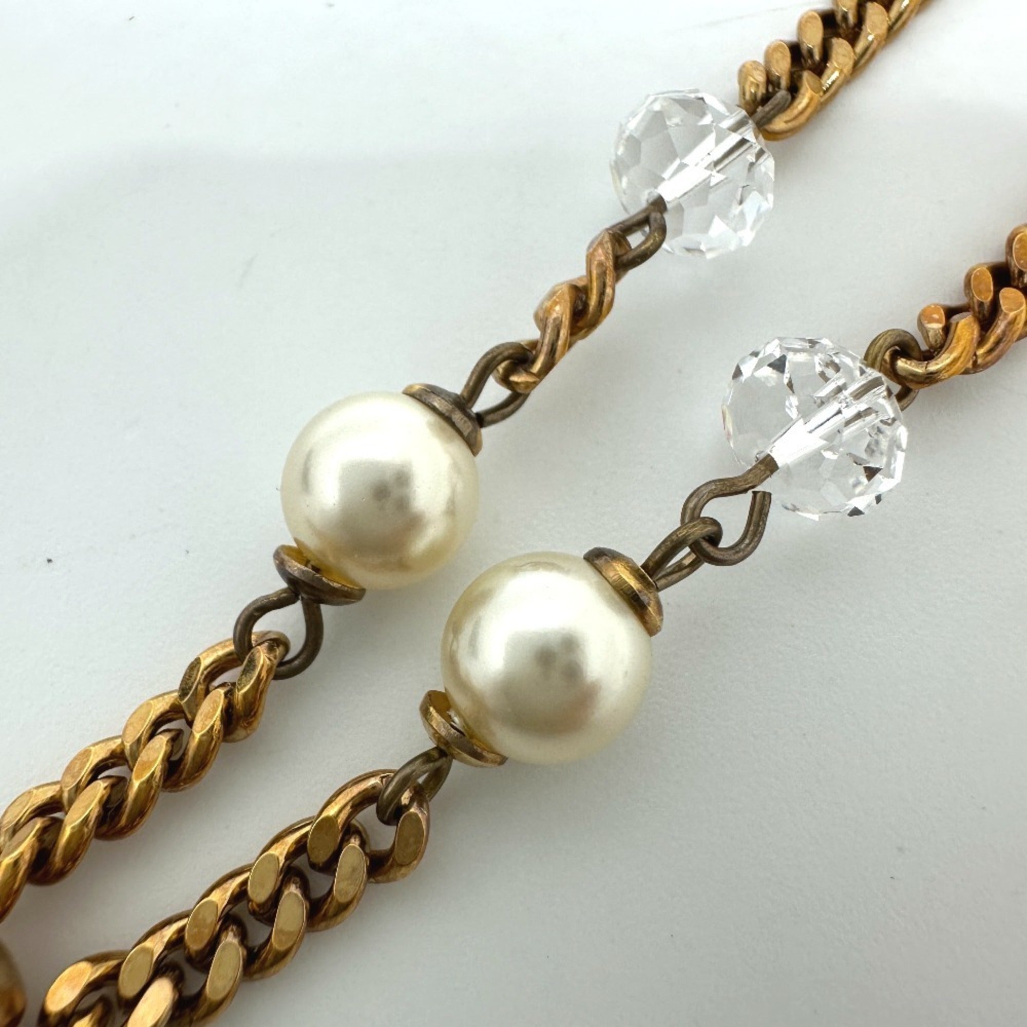 CC Logo Chain Pendant Necklace Gold-Tone Metal