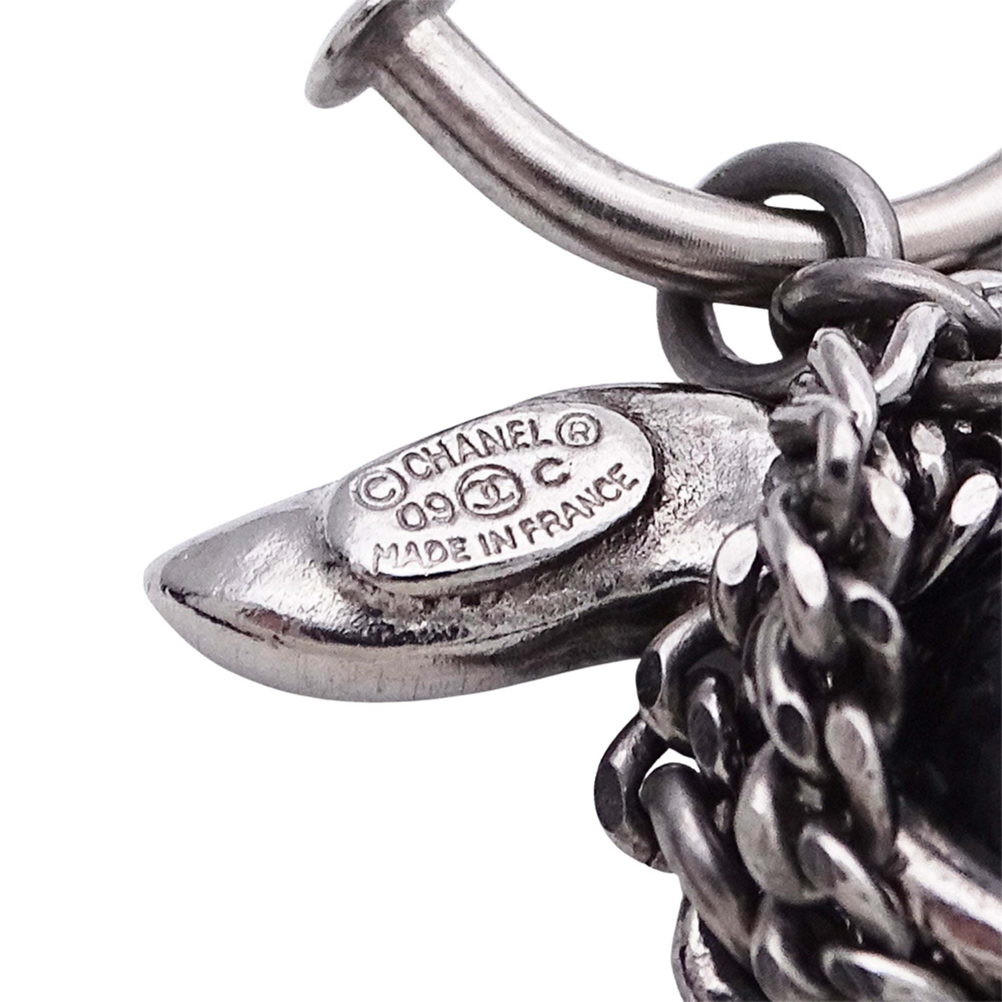 CC Logo Heart Earrings Silver-Tone Metal Silver-Tone Metal