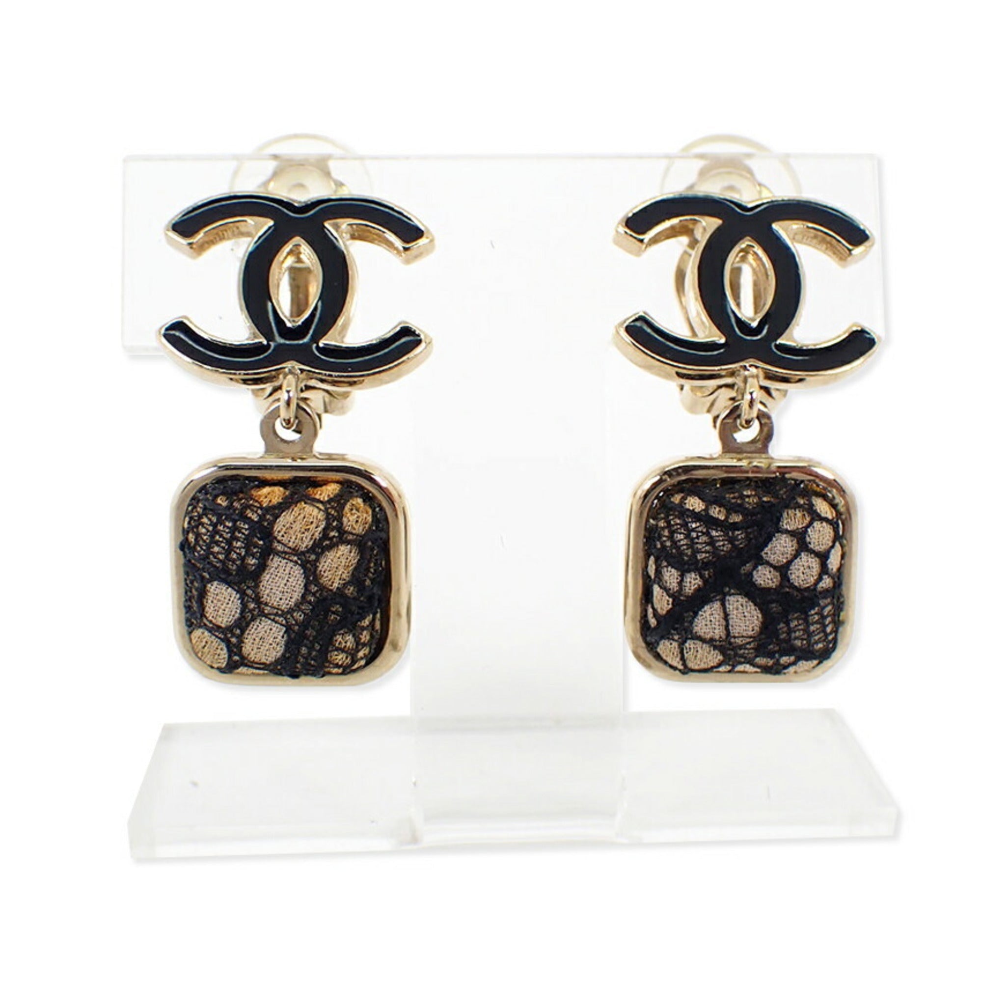 CC Logo Clip-On Earrings Metal