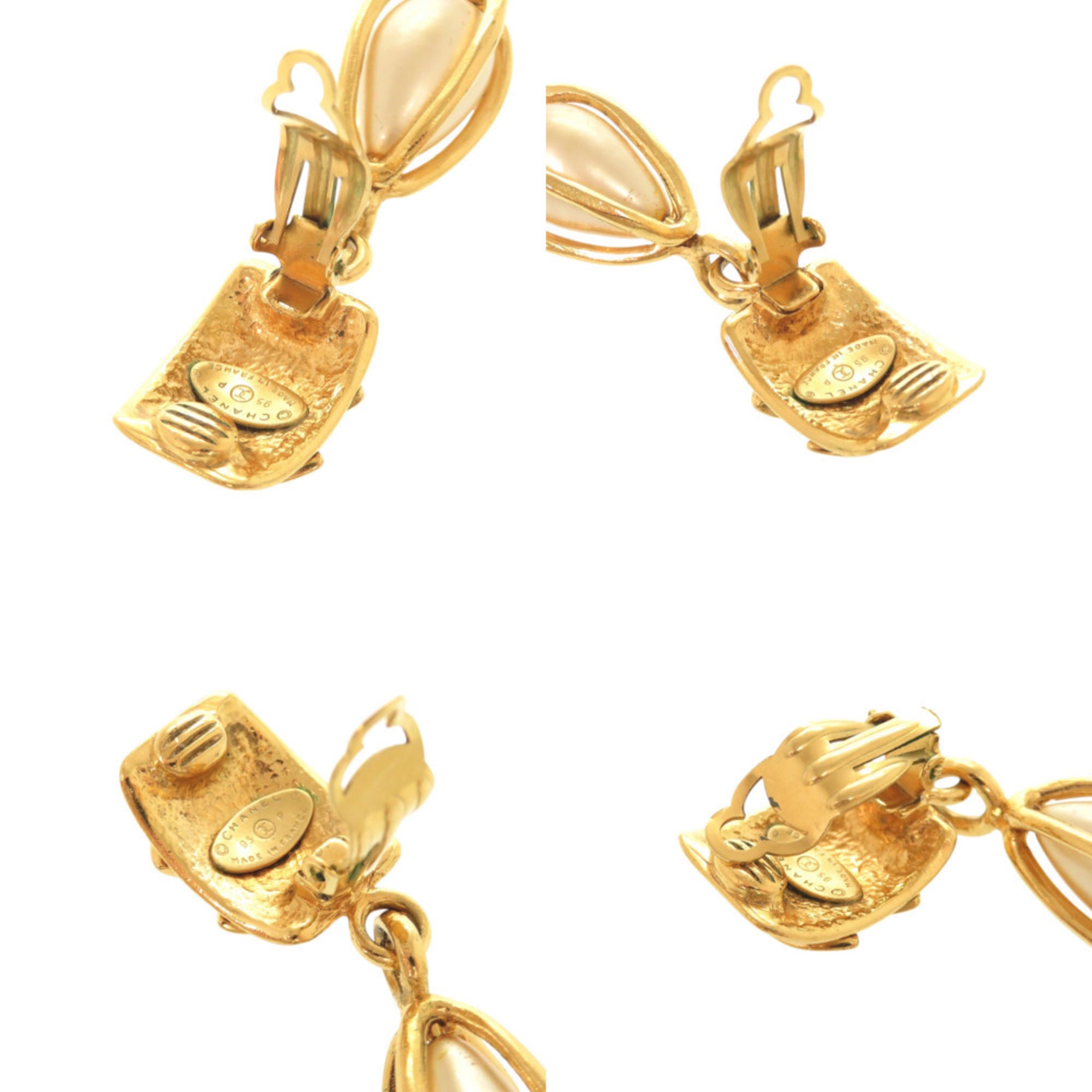 CC Logo Clip-On Earrings Gold-Tone Metal