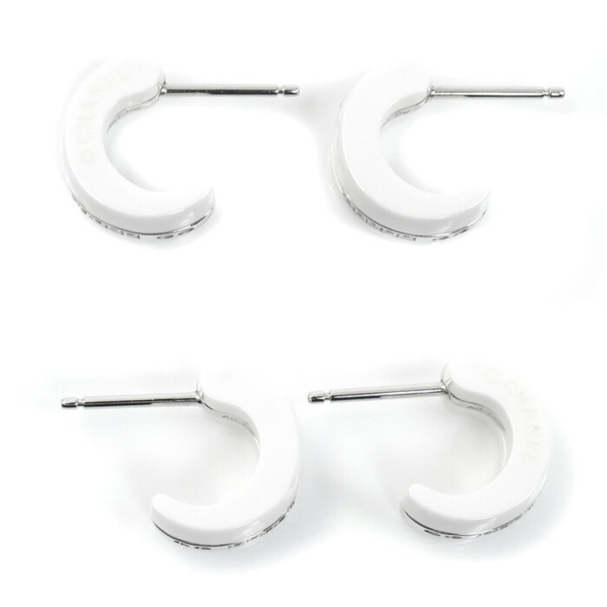 Earrings 18K White Gold and Ceramic