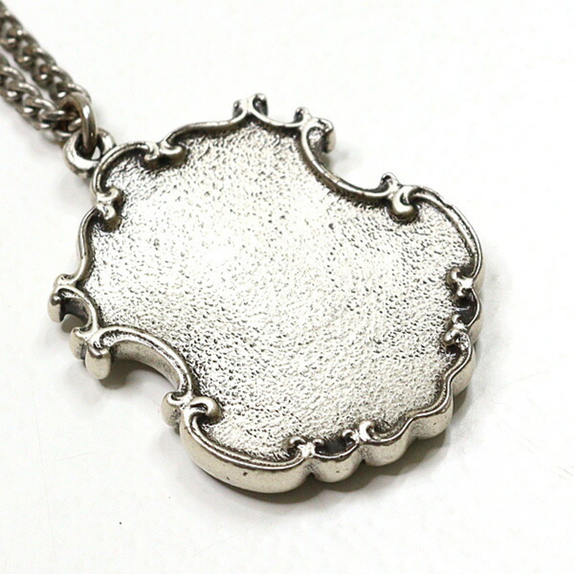 CC Logo Pendant Necklace Silver-Tone Metal