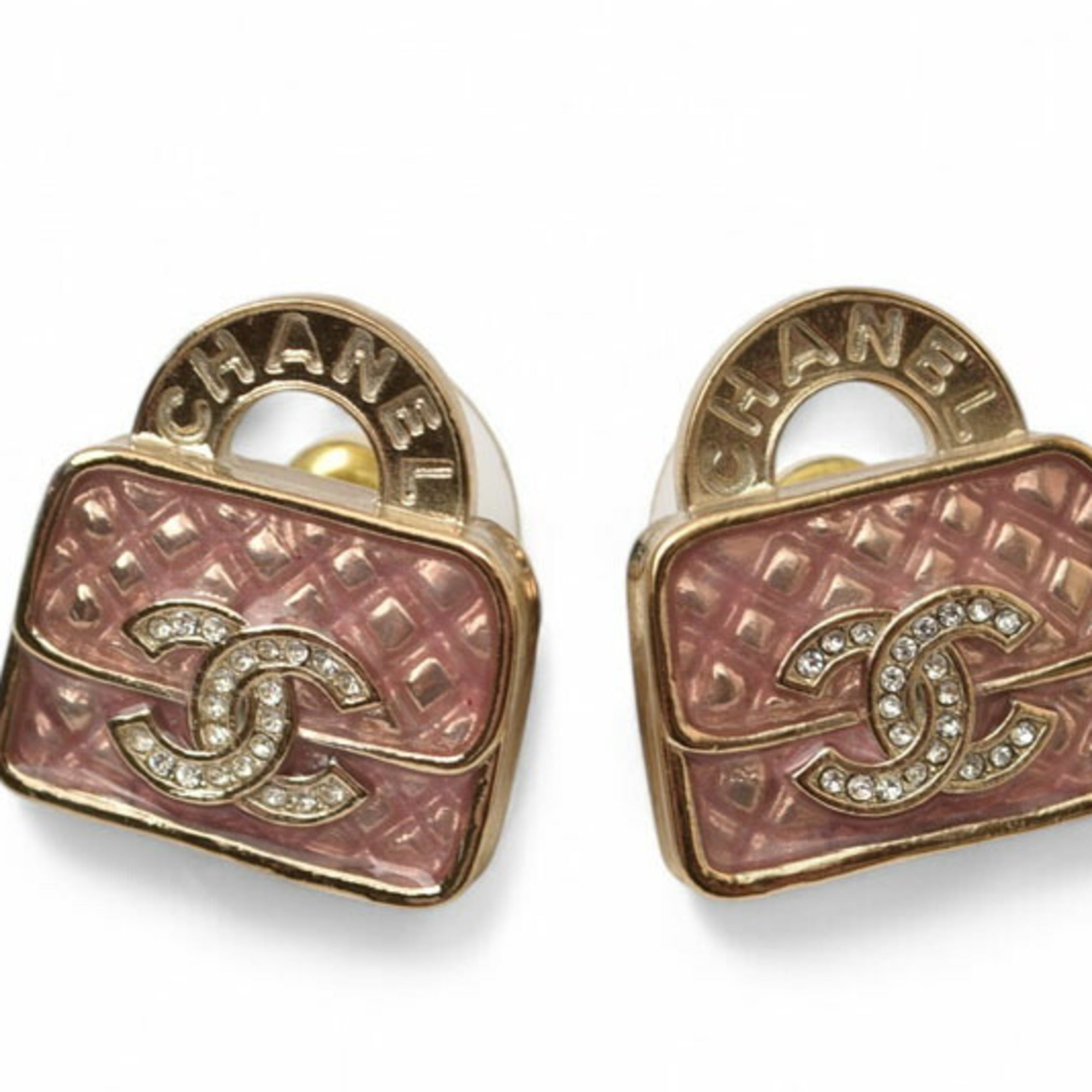 Rhinestone Earrings Gold and Rhinestone
