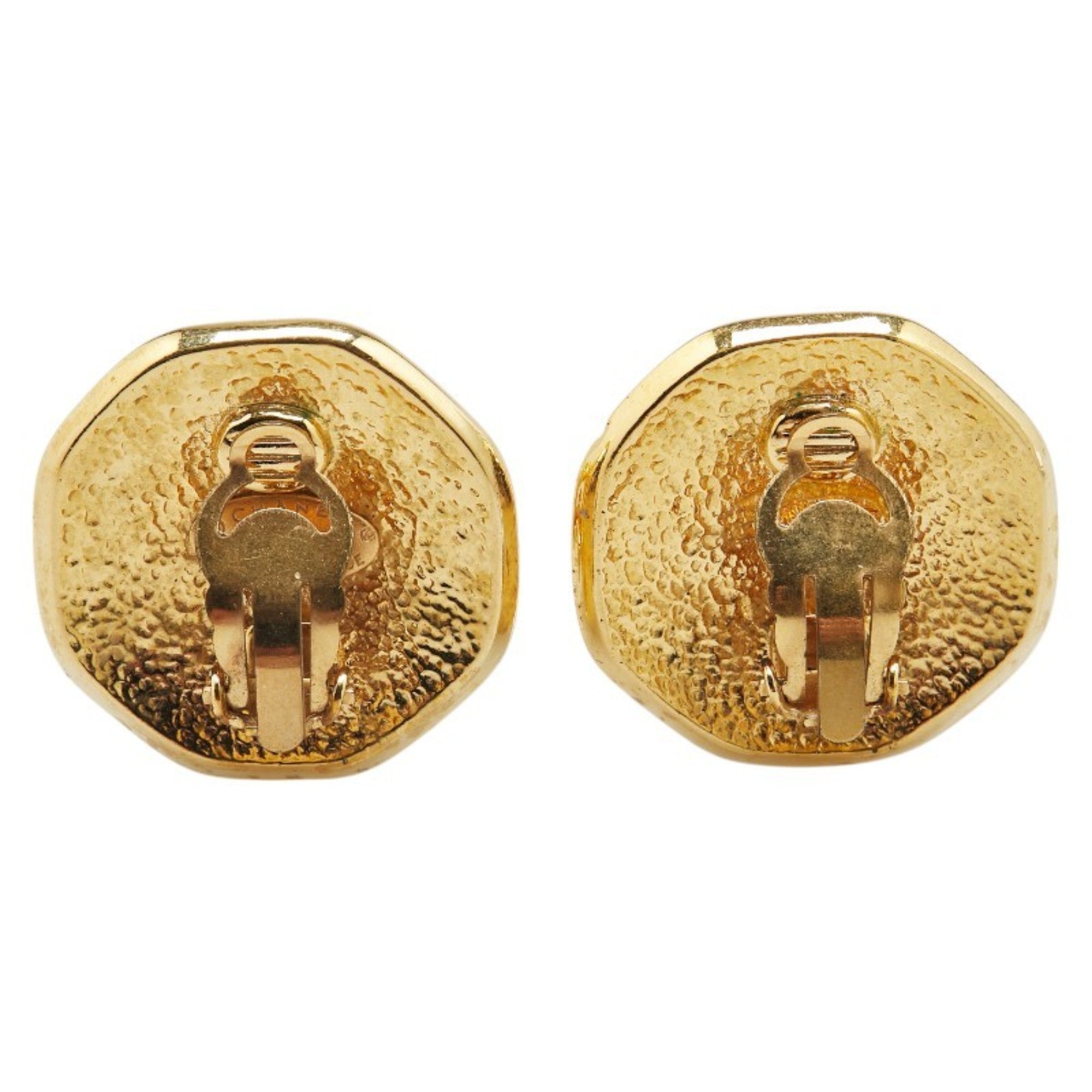 CC Logo Clip-On Earrings Metal Gold-Tone Metal