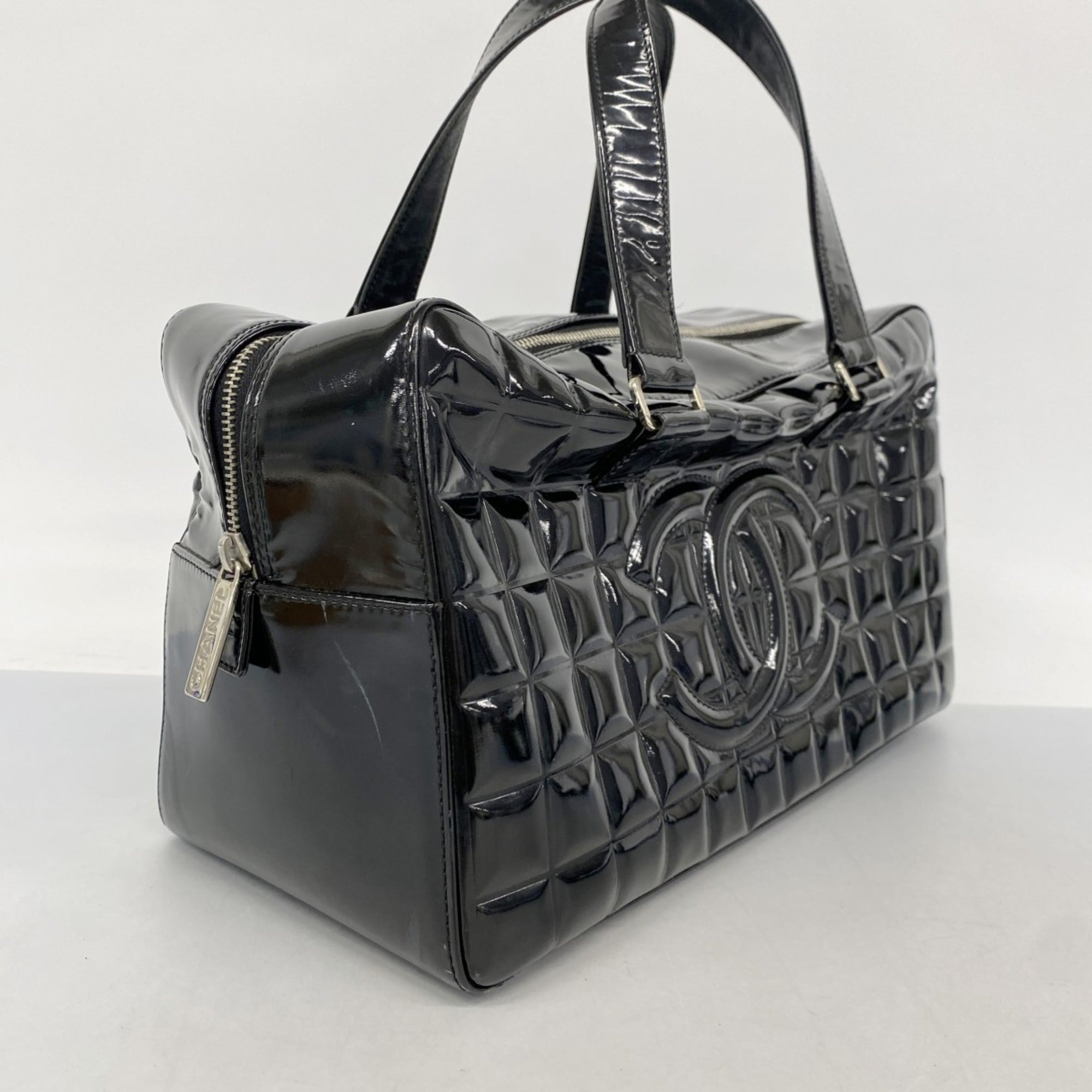 Chocolate Bar CC Bowler Bag Quilted Patent Large