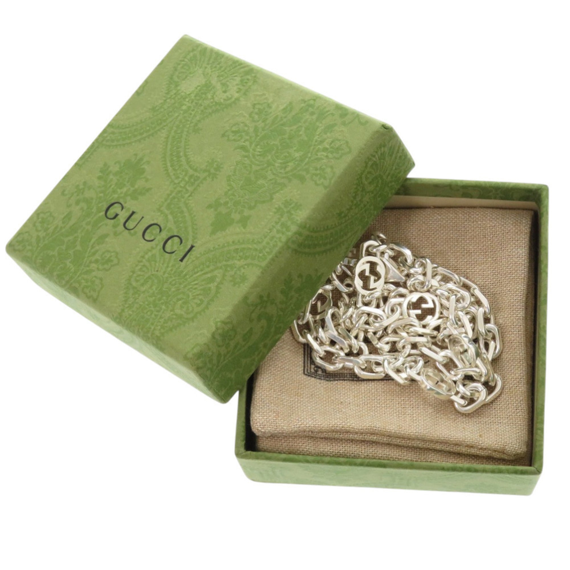 Interlocking G Pendant Necklace Sterling Silver