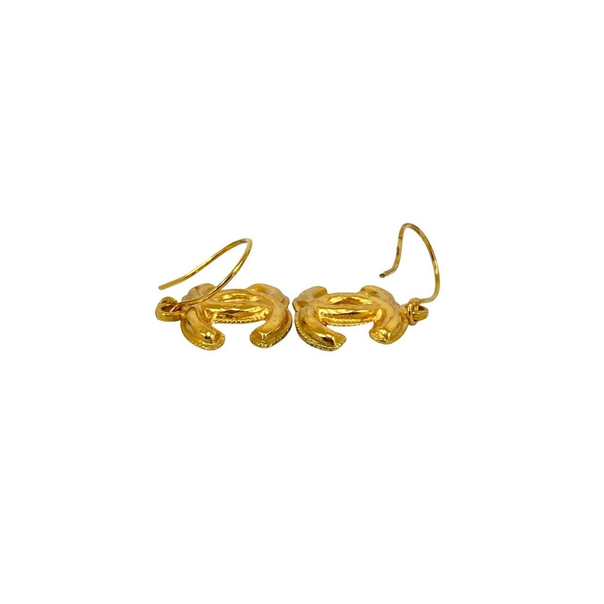 CC Logo Earrings Metal Gold-Tone Metal