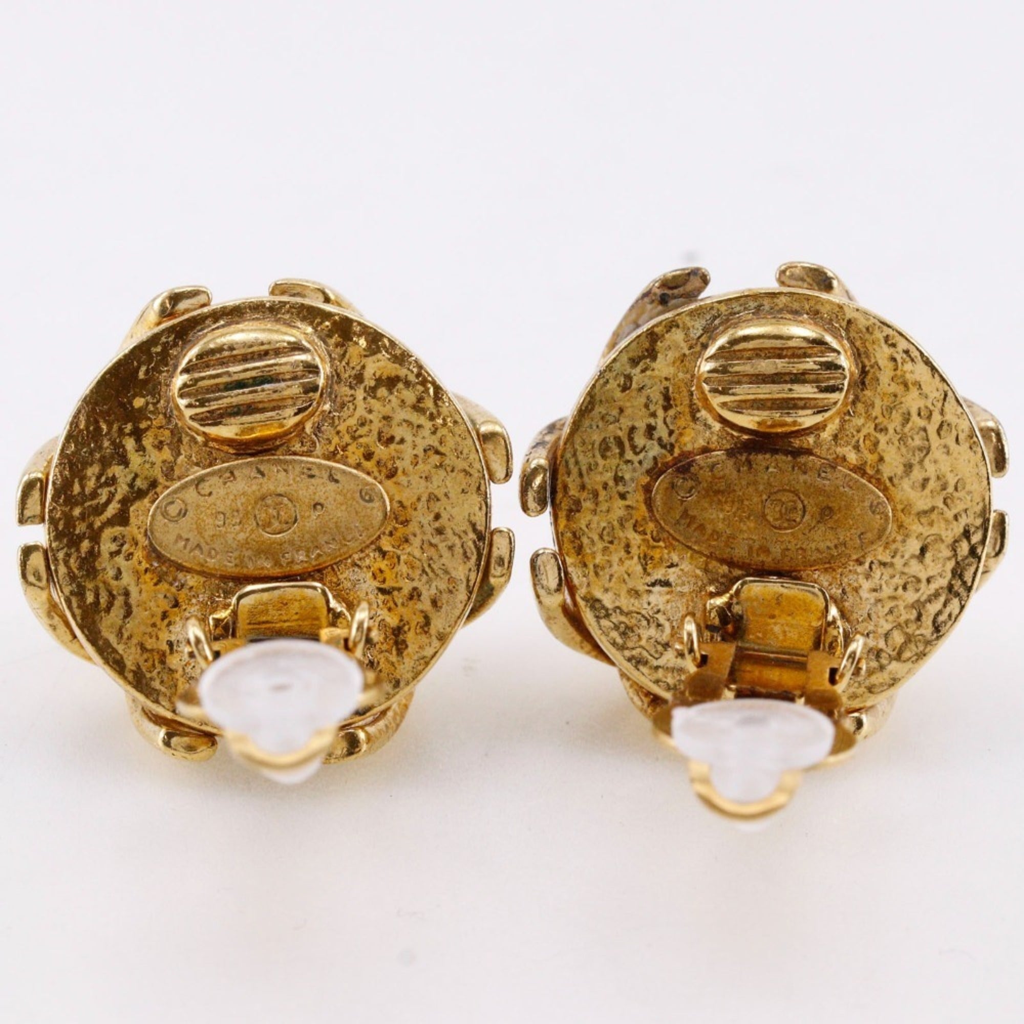 CC Logo Clip-On Earrings Gold-Tone Metal Gold-Tone Metal