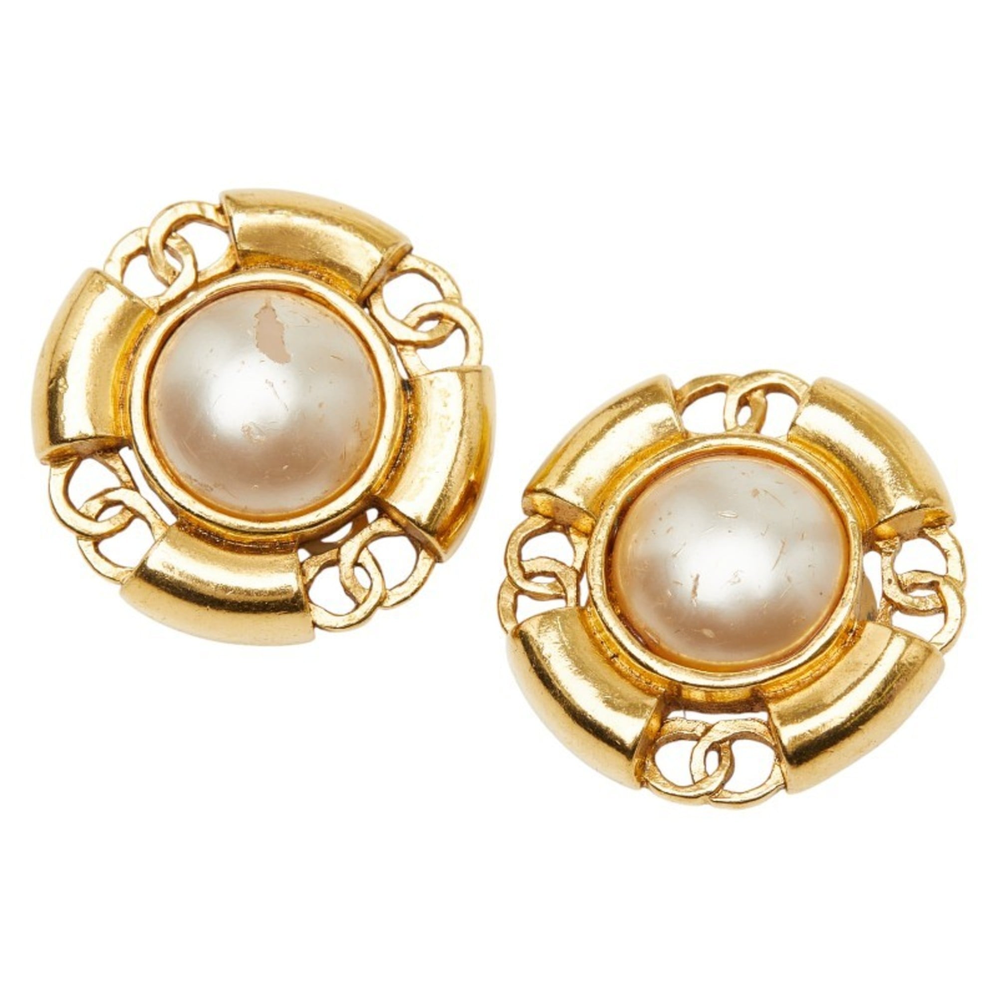 CC Logo Clip-On Earrings Metal