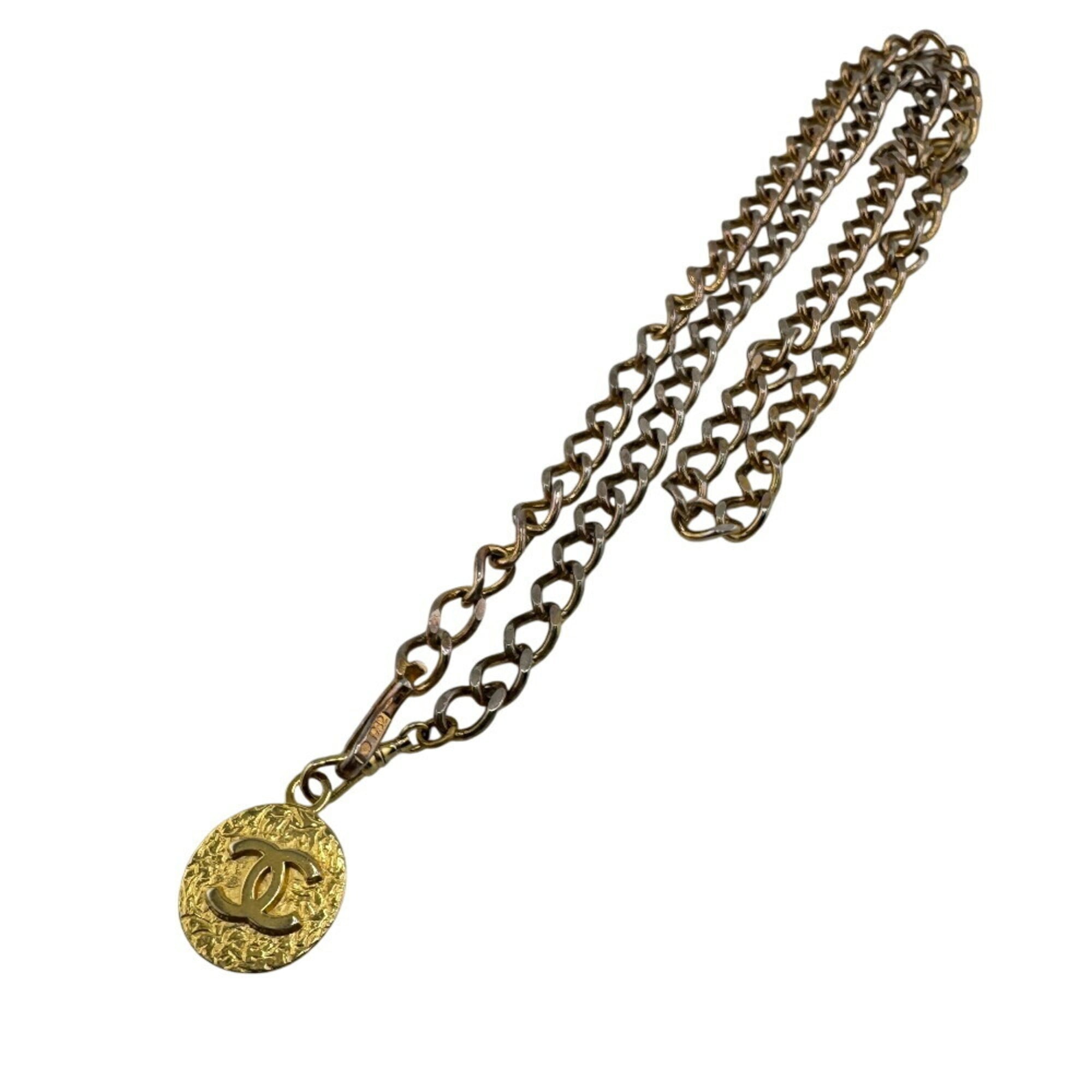 CC Logo Chain Pendant Necklace Metal