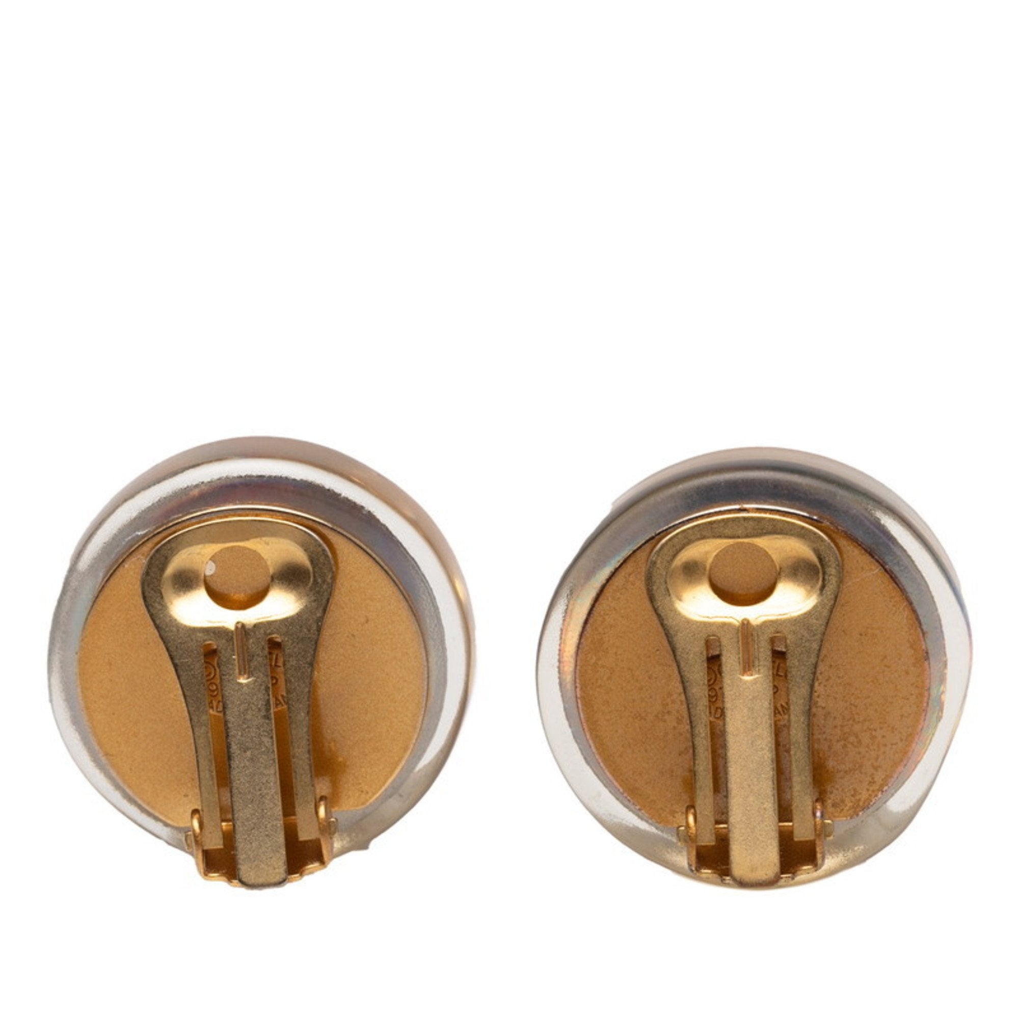 CC Logo Clip-On Earrings Gold-Tone Metal Gold-Tone Metal
