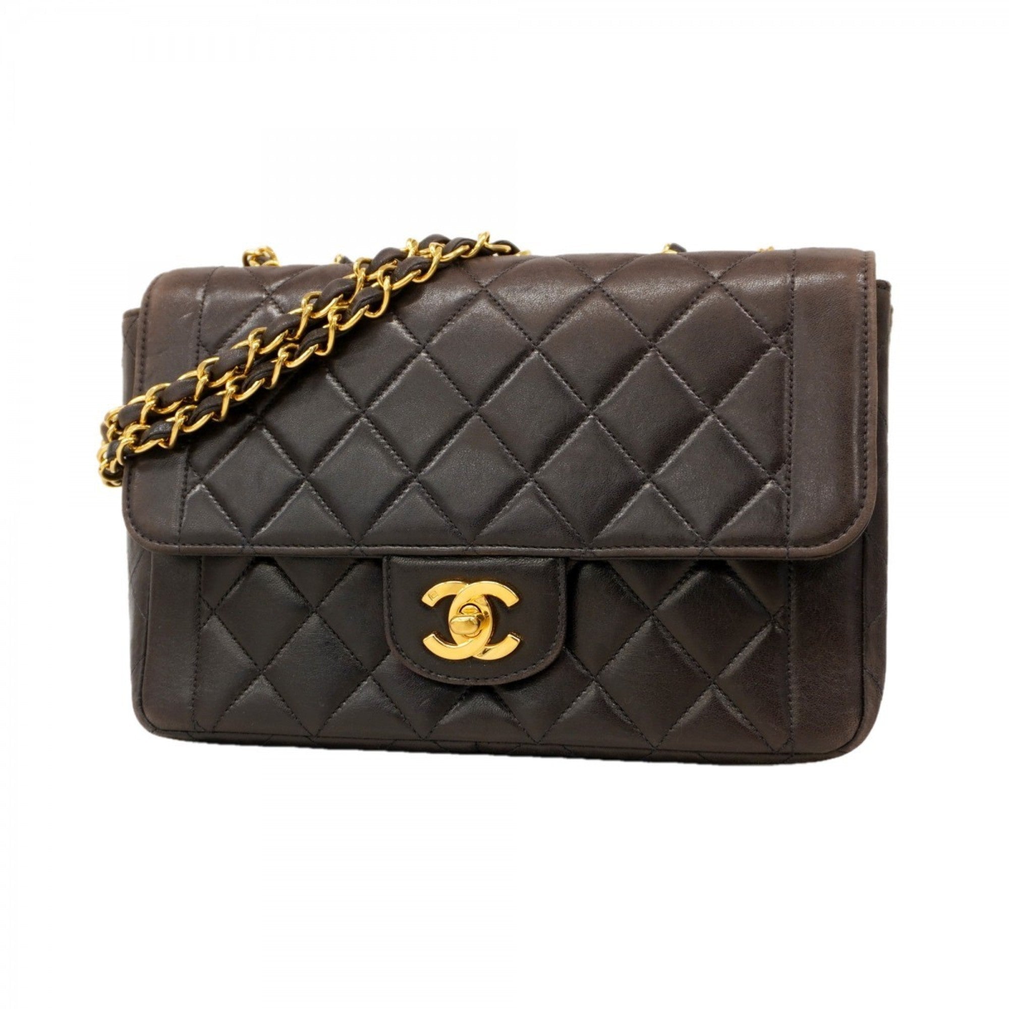 Vintage CC Chain Flap Bag Quilted Lambskin Small