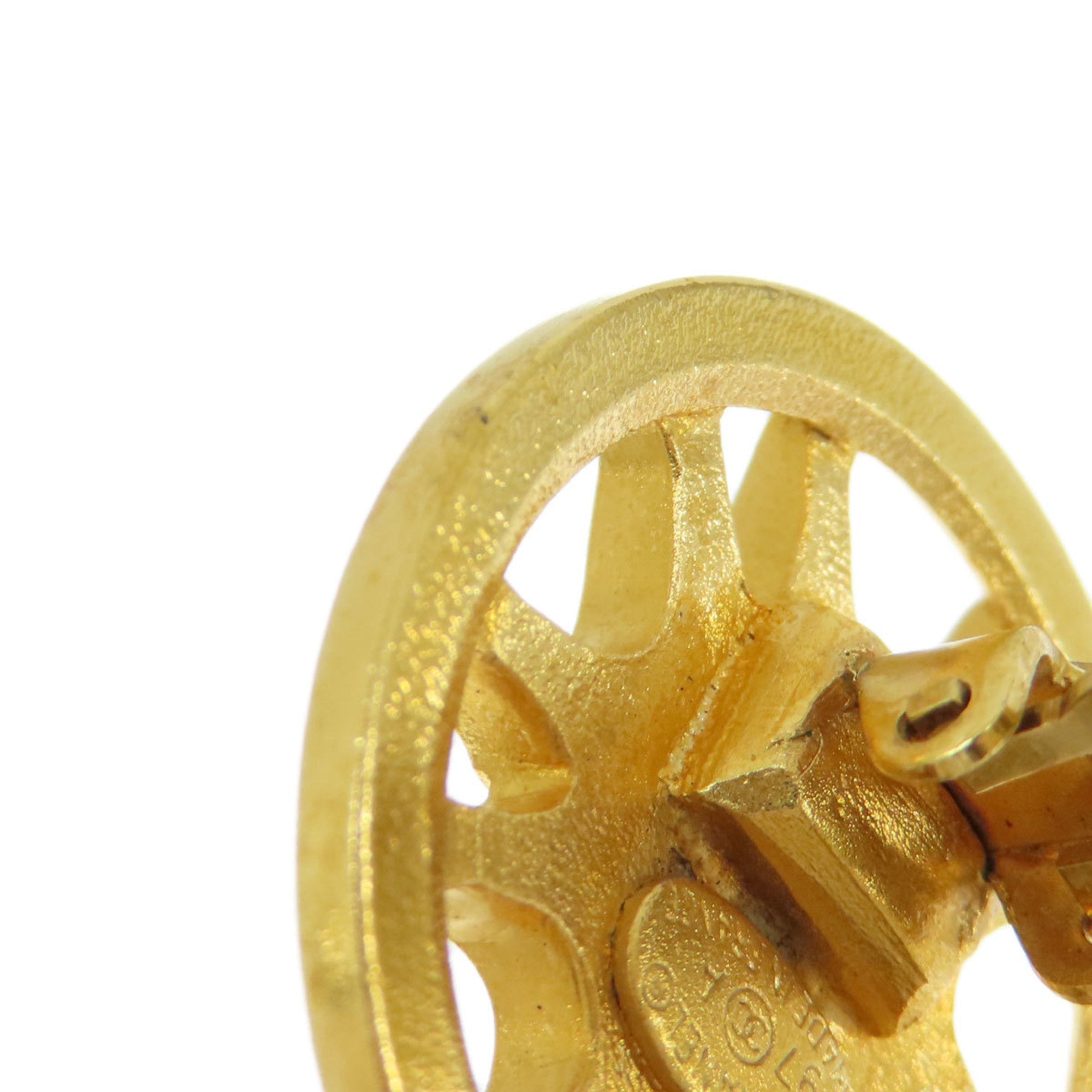 CC Logo Clip-On Earrings Gold-Tone Metal Gold-Tone Metal