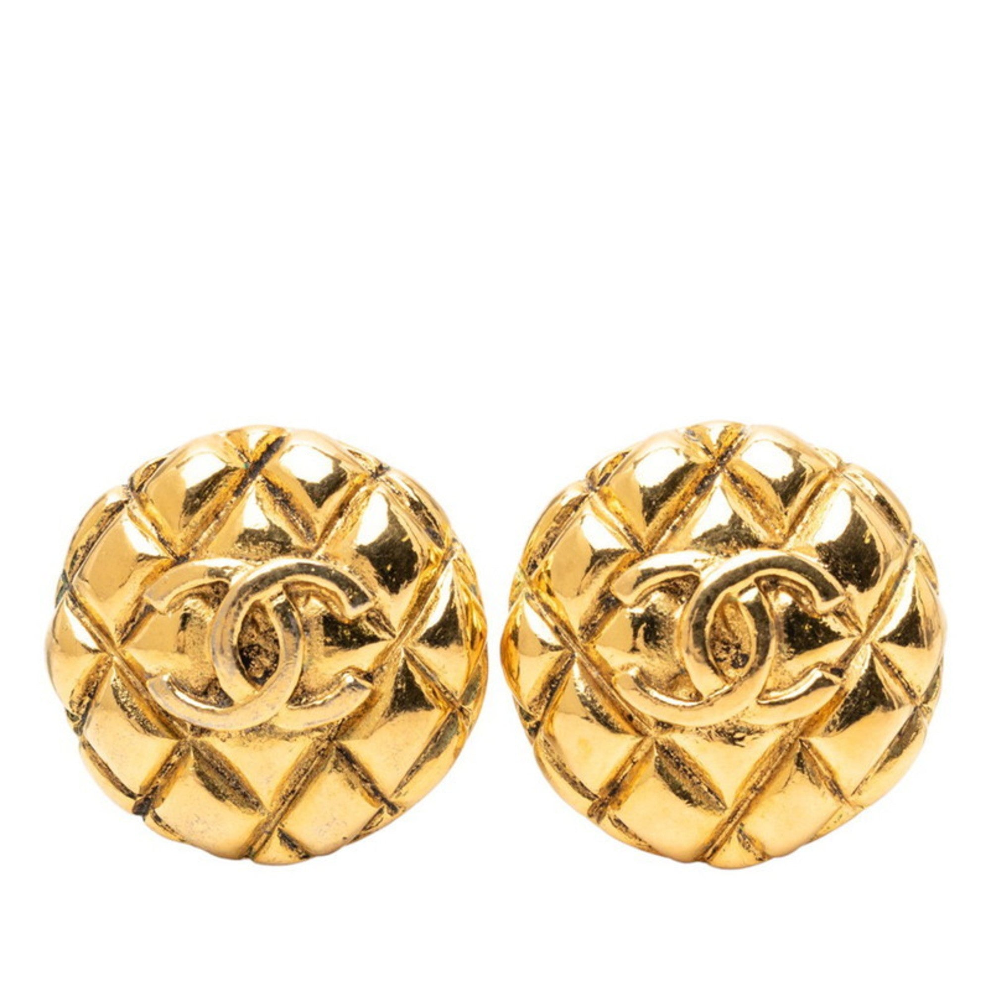 CC Logo Clip-On Earrings Metal Gold-Tone Metal