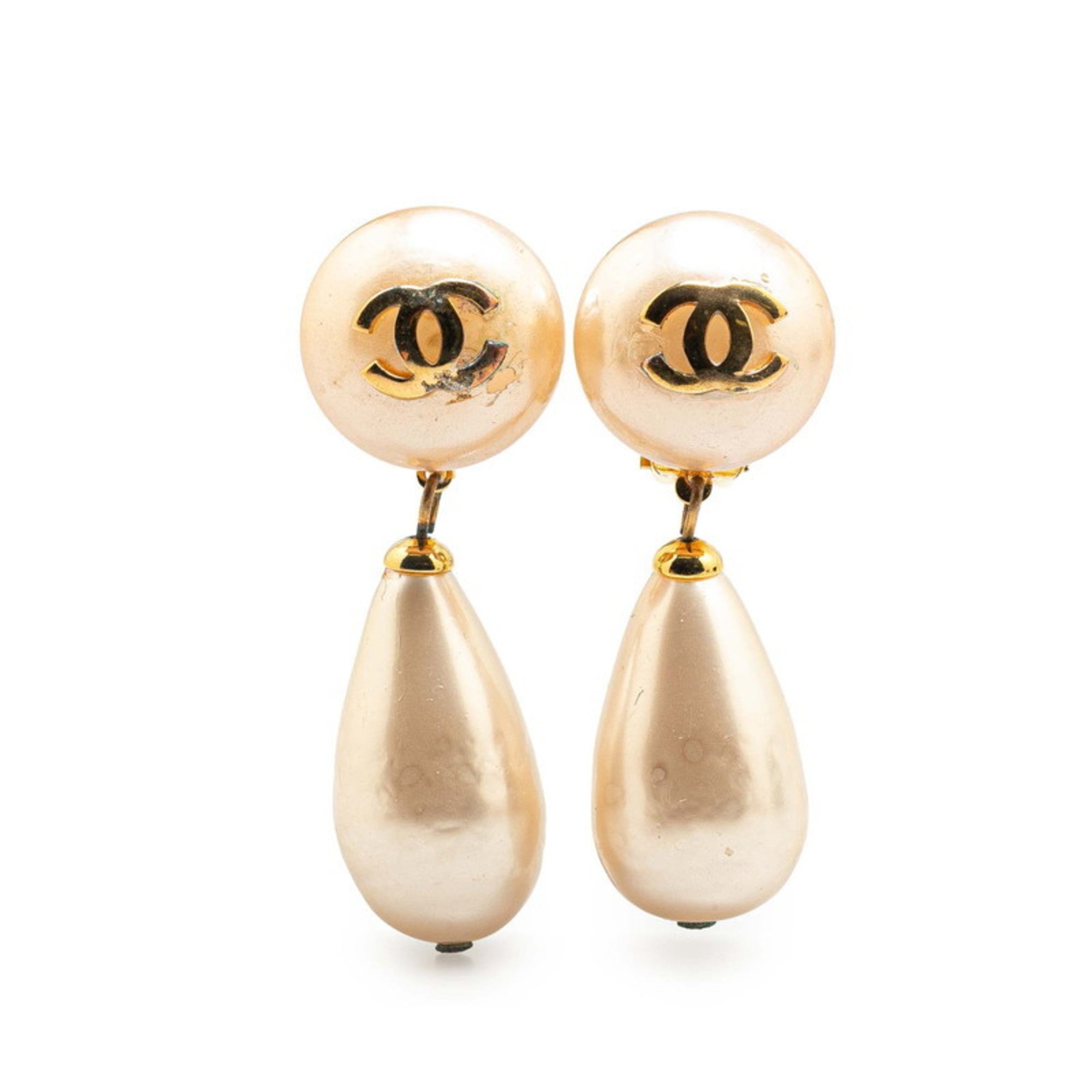 CC Logo Clip-On Earrings Metal Gold-Tone Metal