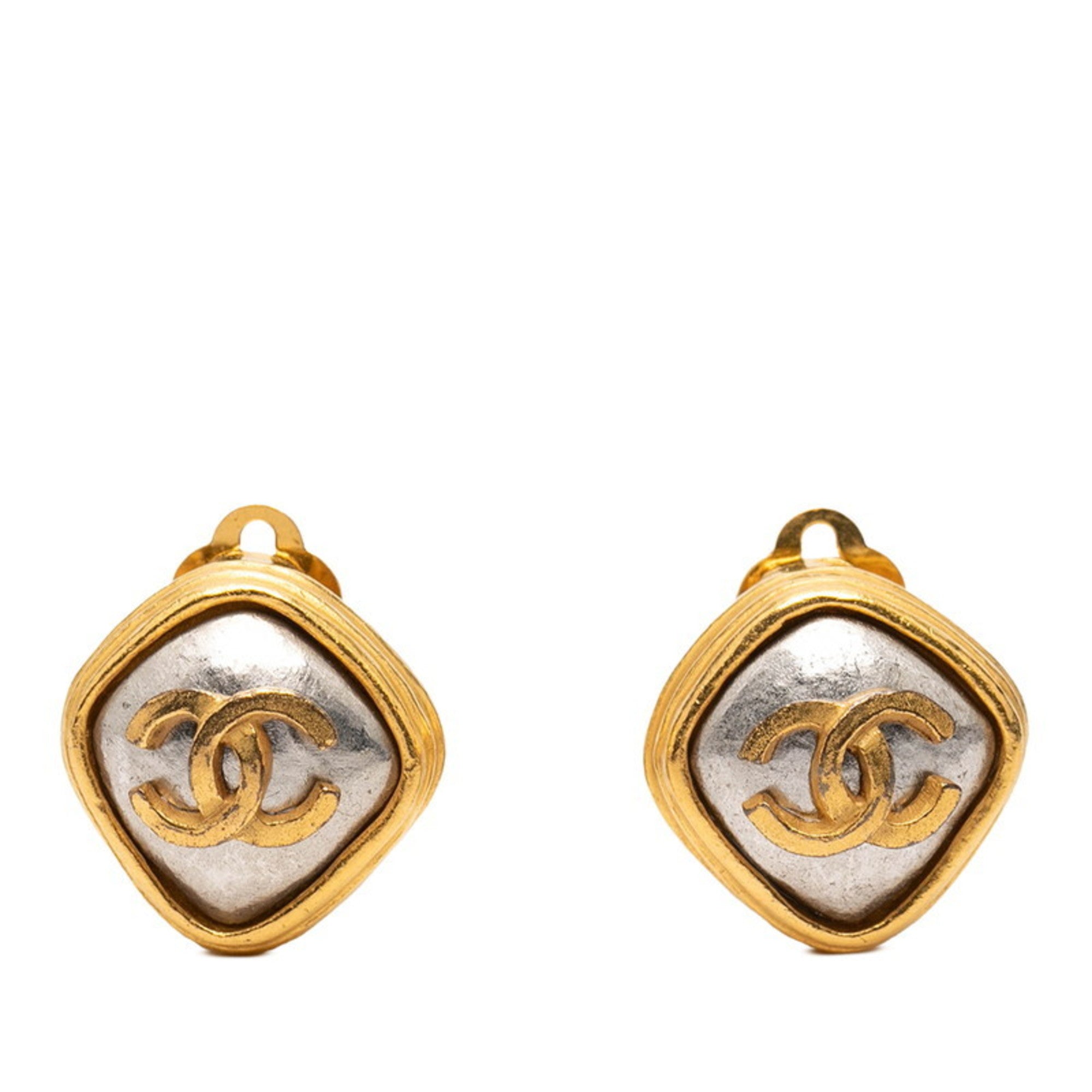 CC Logo Clip-On Earrings Metal