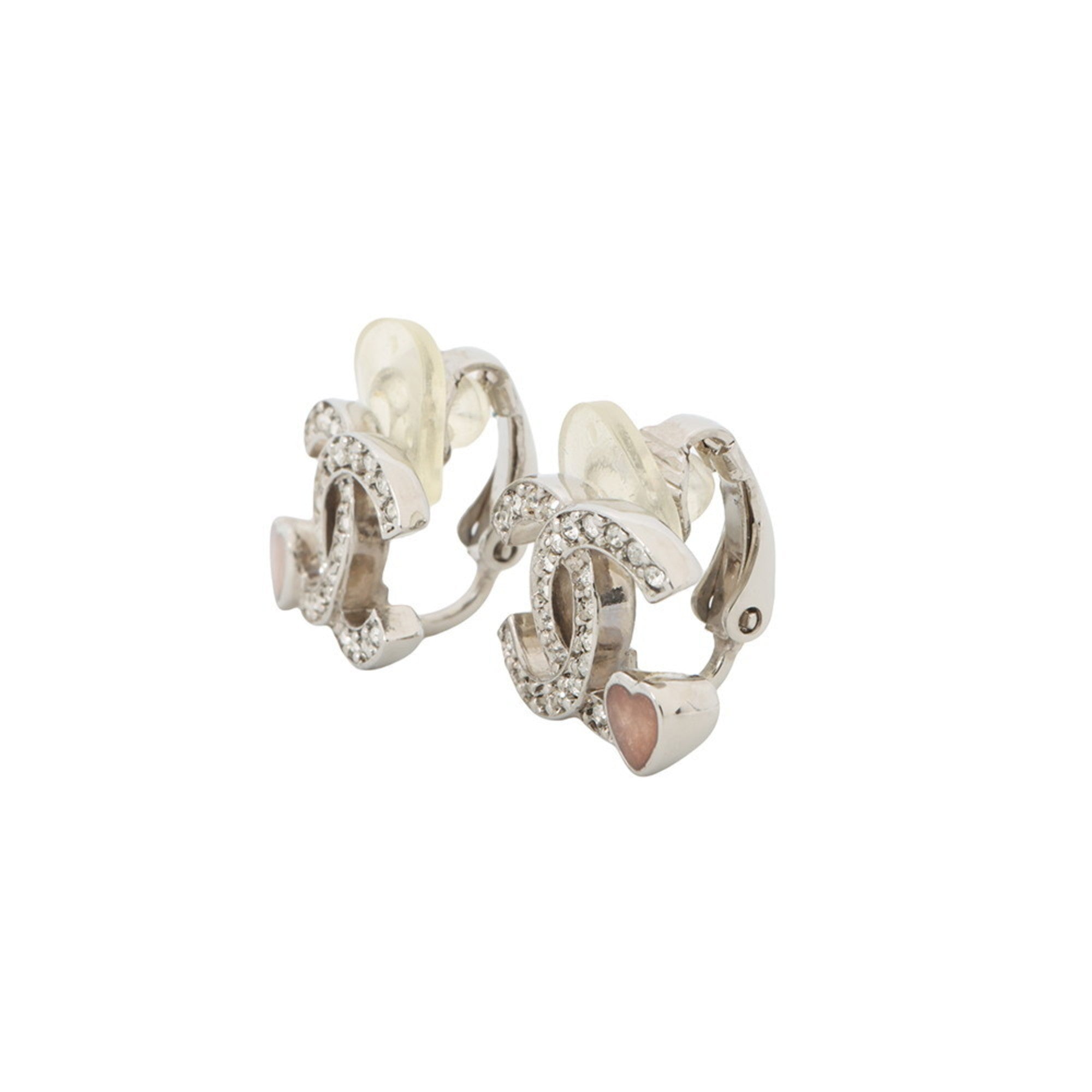 CC Logo Heart Earrings Metal