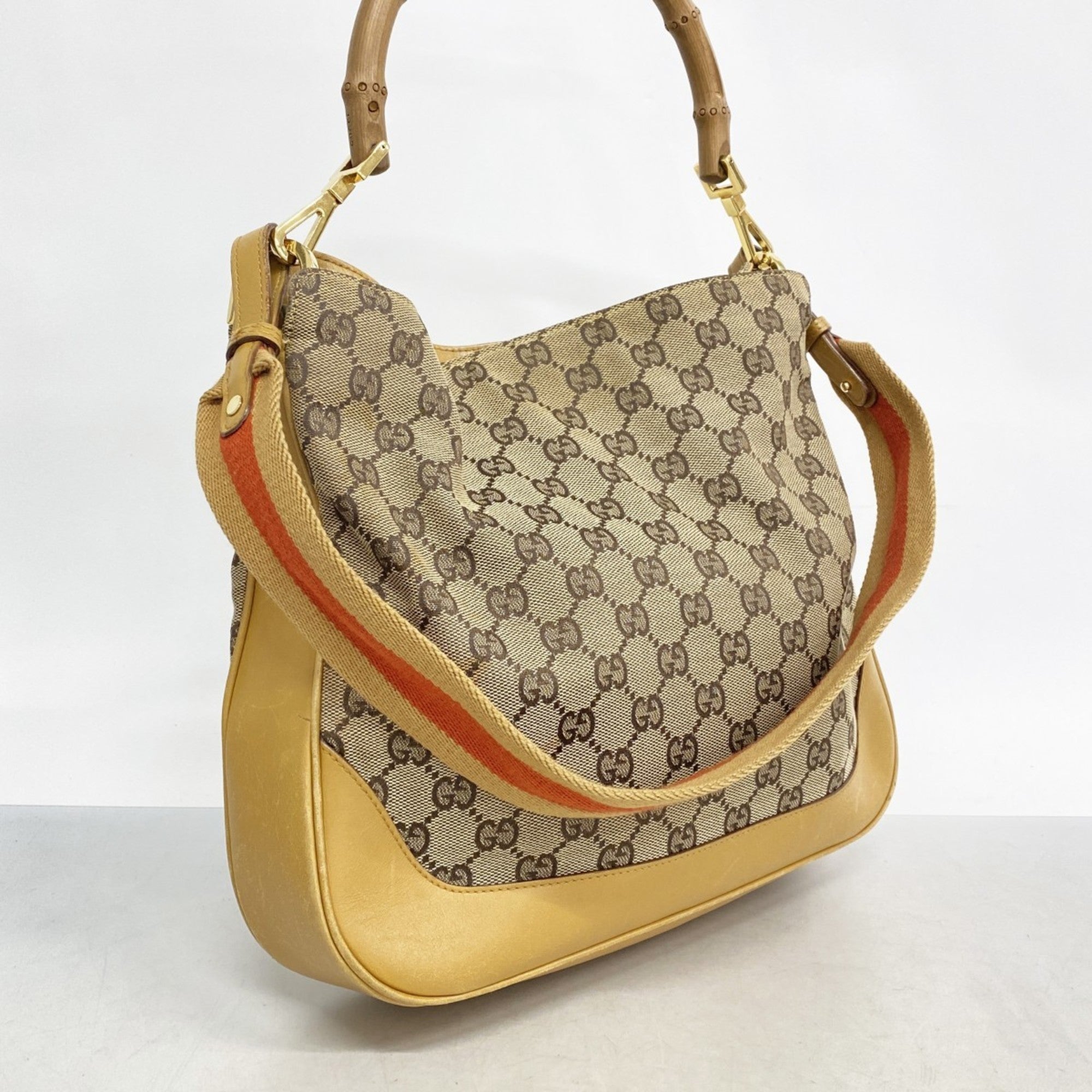 Diana Bamboo Shoulder Bag GG Canvas Medium