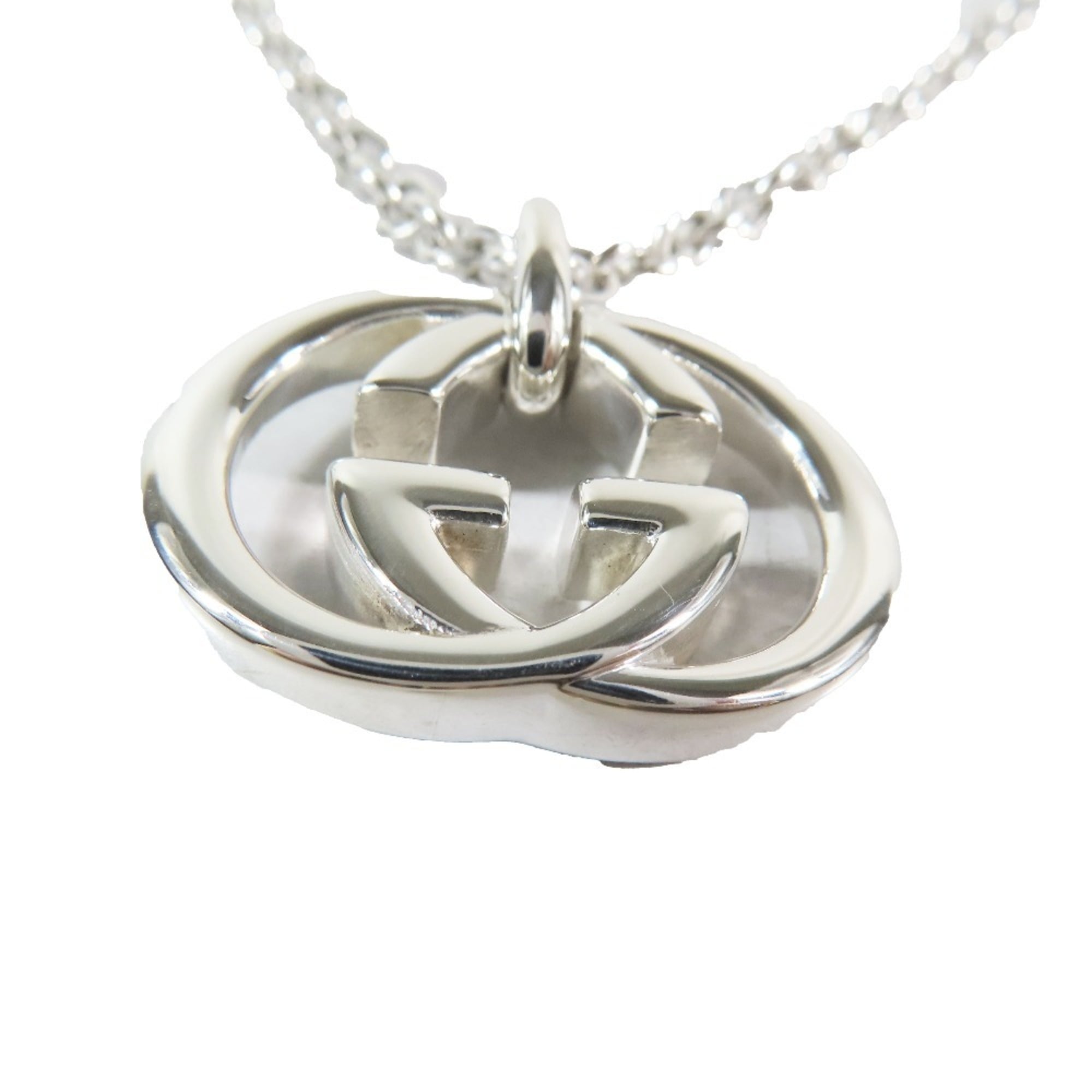 Interlocking G Pendant Necklace Sterling Silver