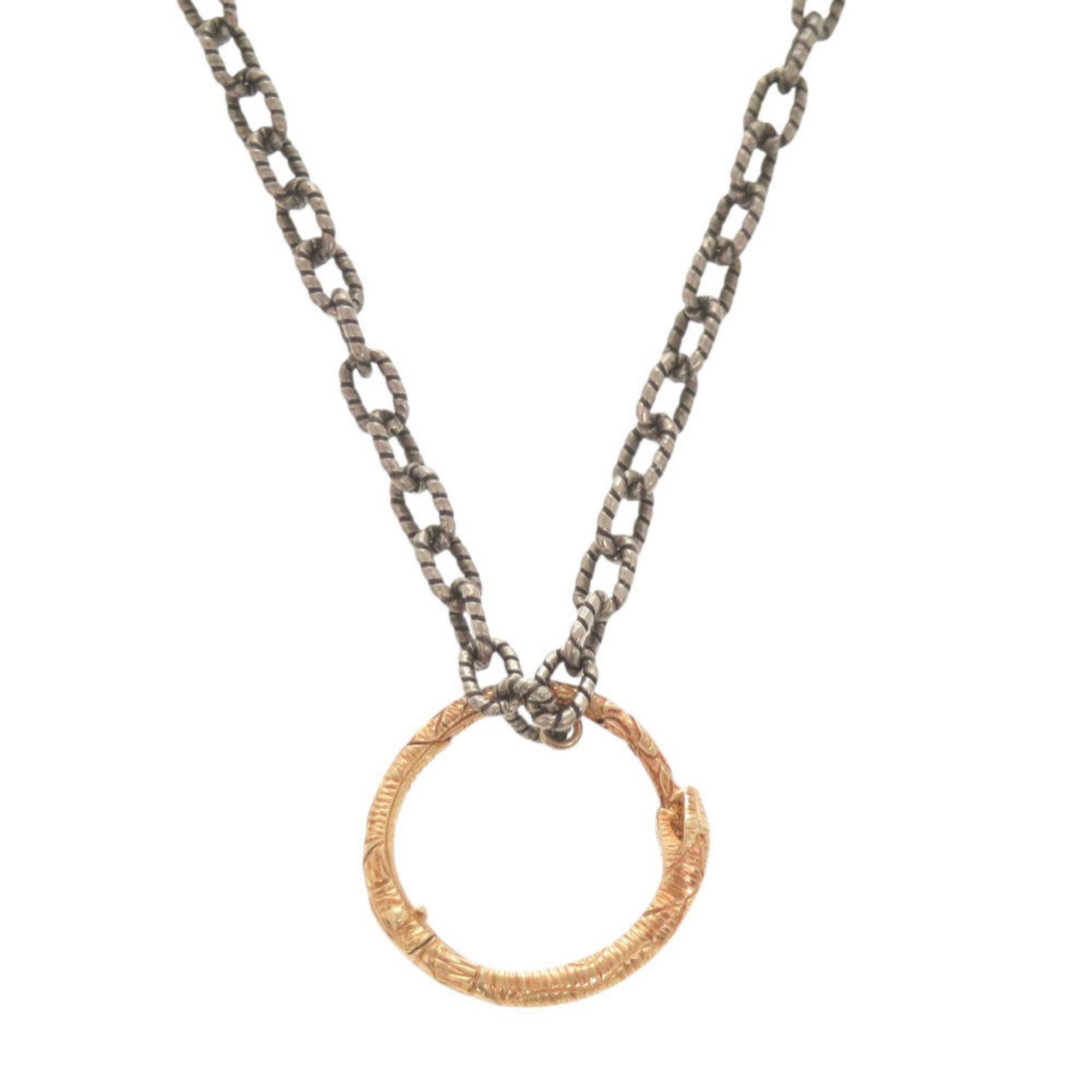 Pendant Necklace 18K Rose Gold and Sterling Silver