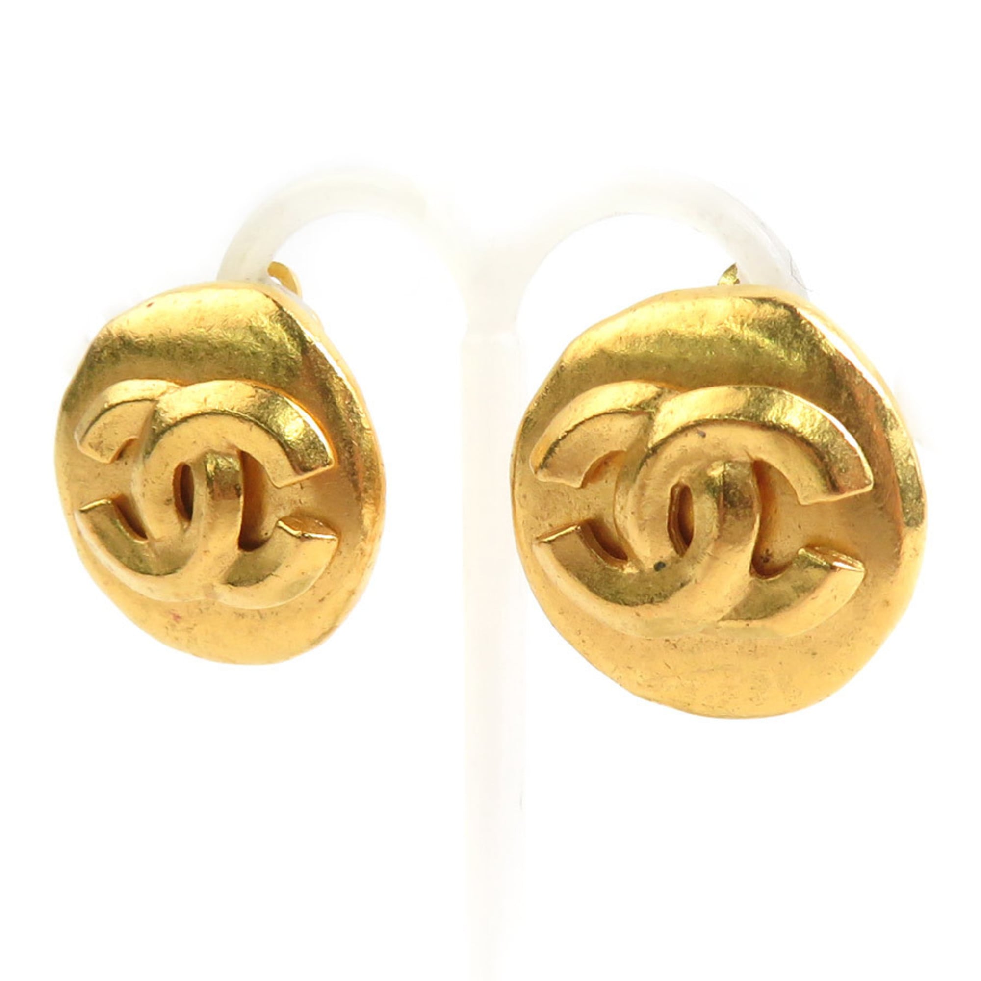 CC Logo Clip-On Earrings Gold-Tone Metal Gold-Tone Metal