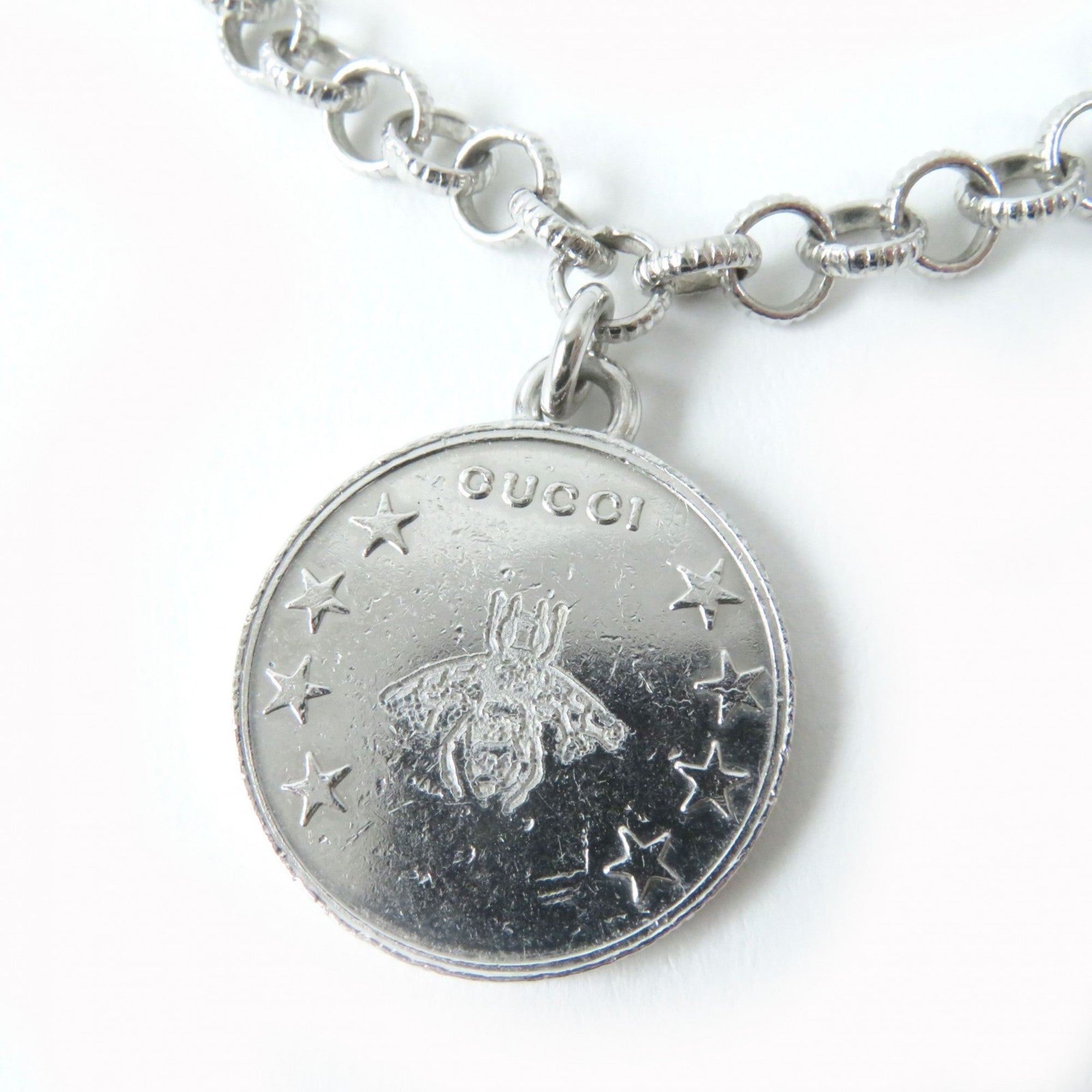Bee Coin Interlocking G Bracelet Sterling Silver