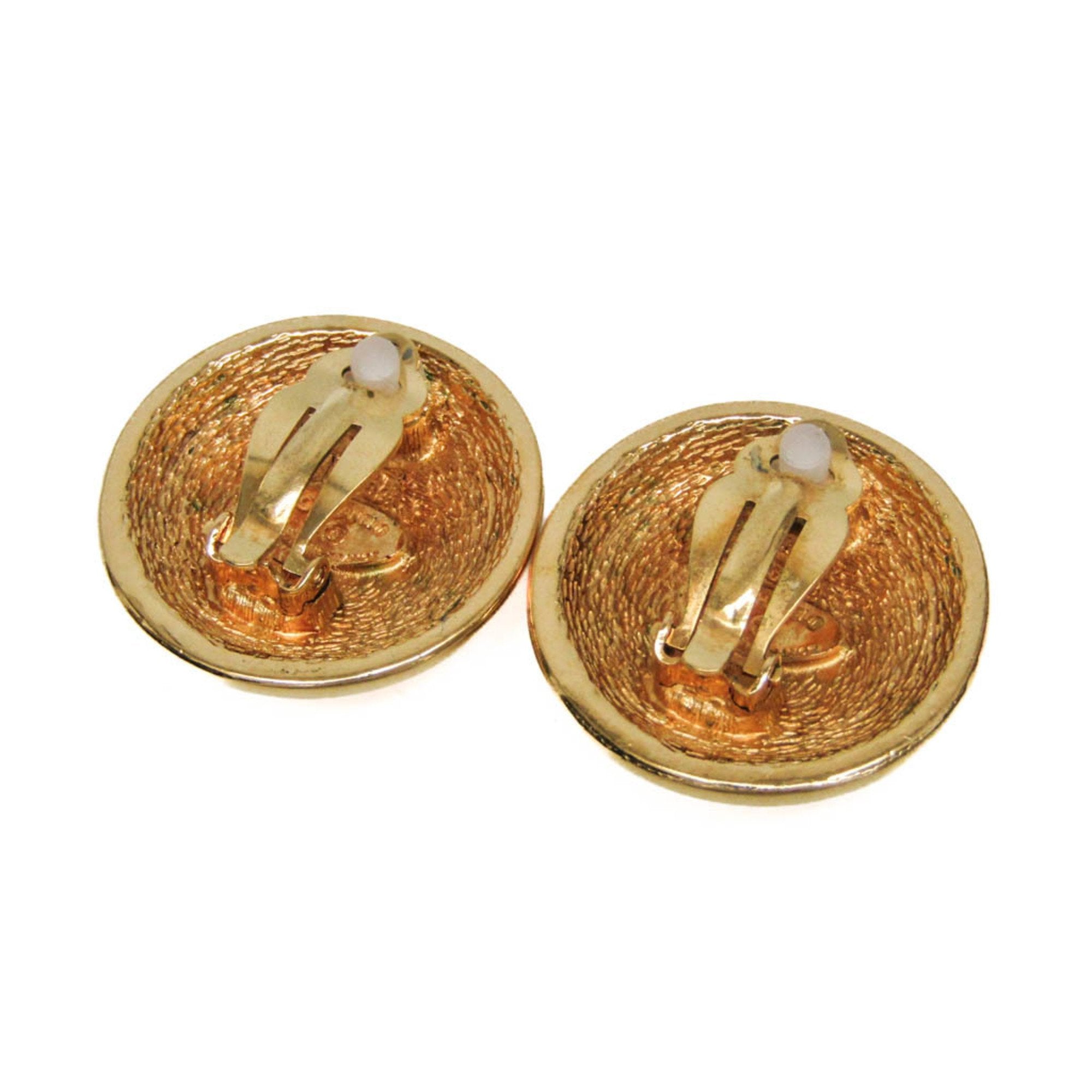 CC Logo Clip-On Earrings Metal Gold-Tone Metal