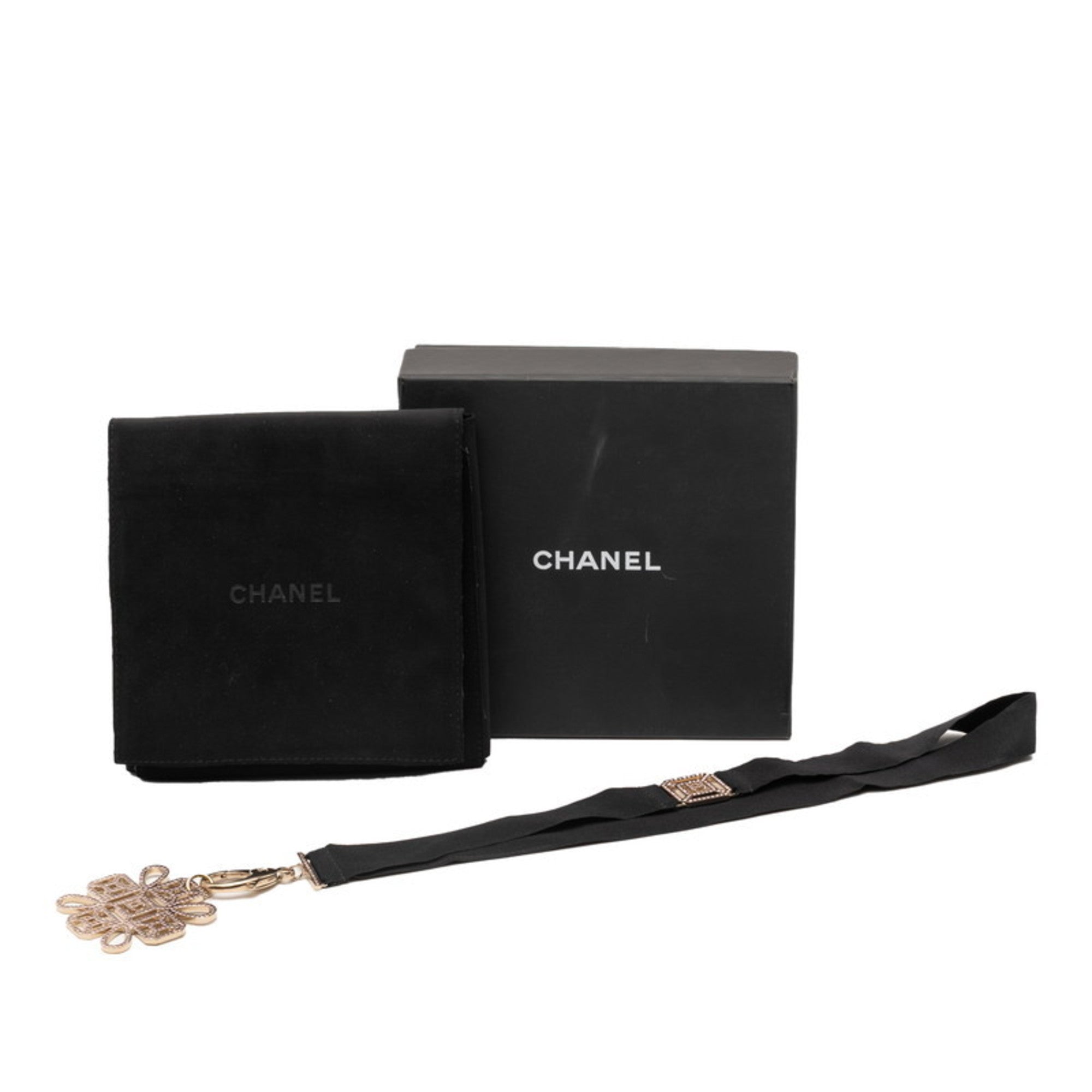 CC Logo Pendant Necklace Gold-Tone Metal
