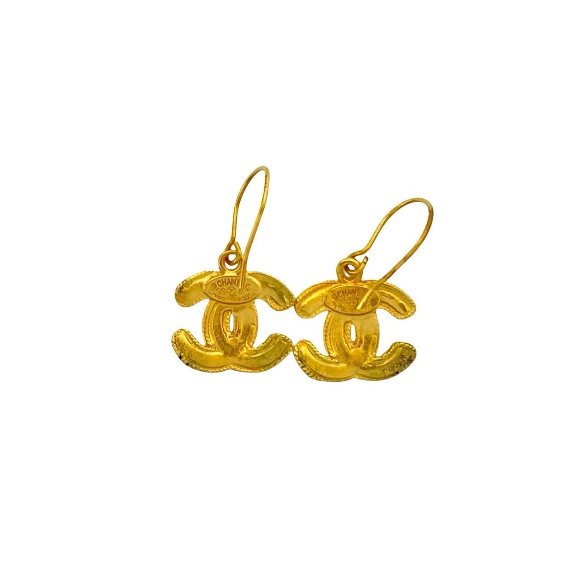 CC Logo Earrings Metal Gold-Tone Metal
