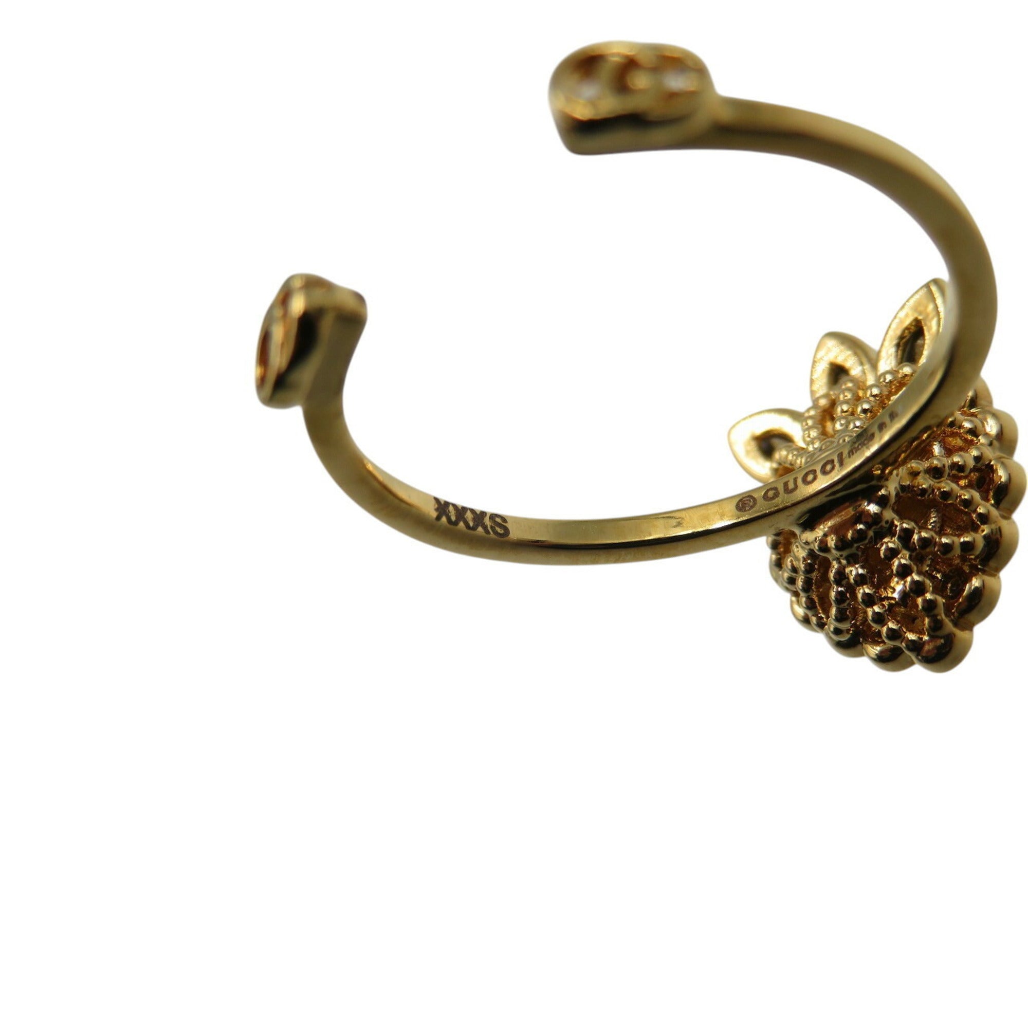 Crystal Heart Band Ring Gold