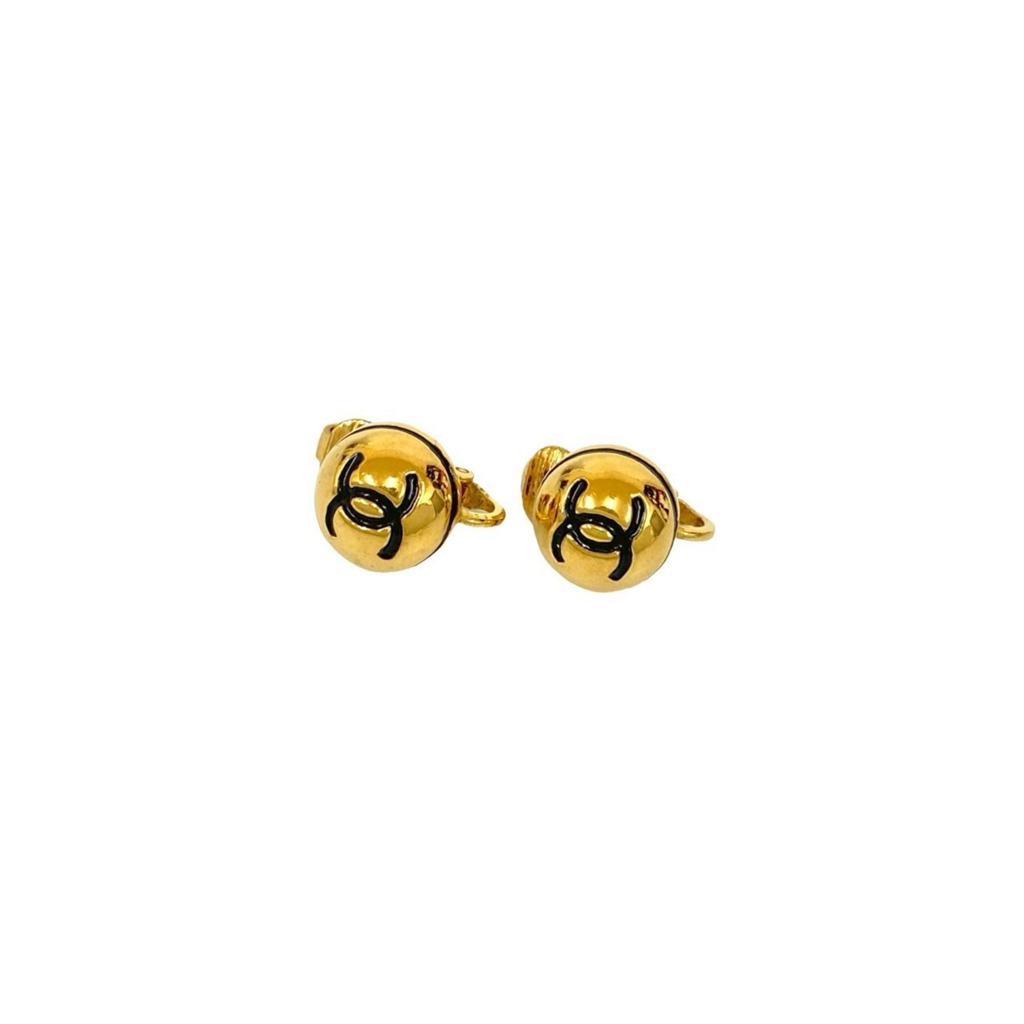 CC Logo Clip-On Earrings Metal Gold-Tone Metal