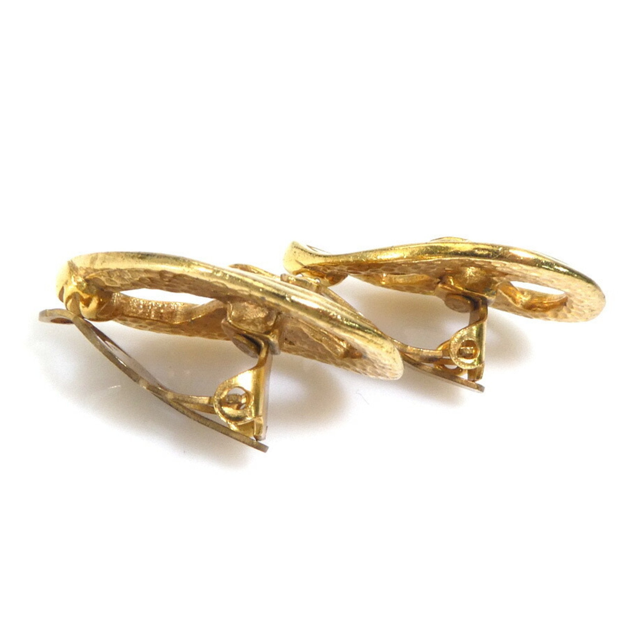 CC Logo Clip-On Earrings Gold-Tone Metal Gold-Tone Metal