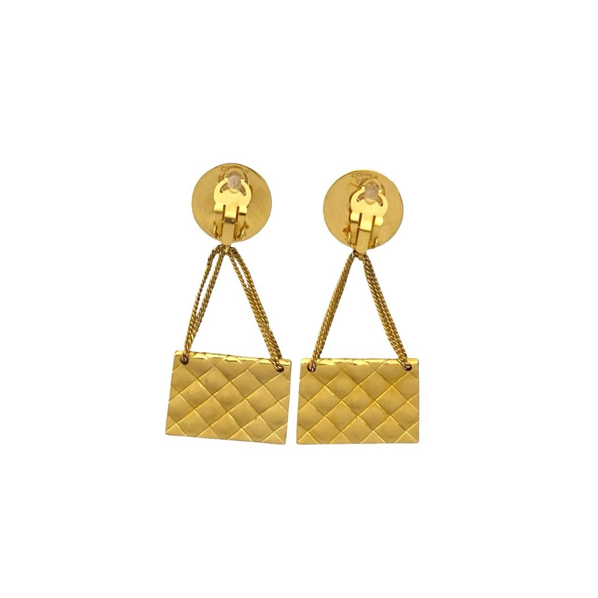 CC Logo Clip-On Earrings Metal Gold-Tone Metal