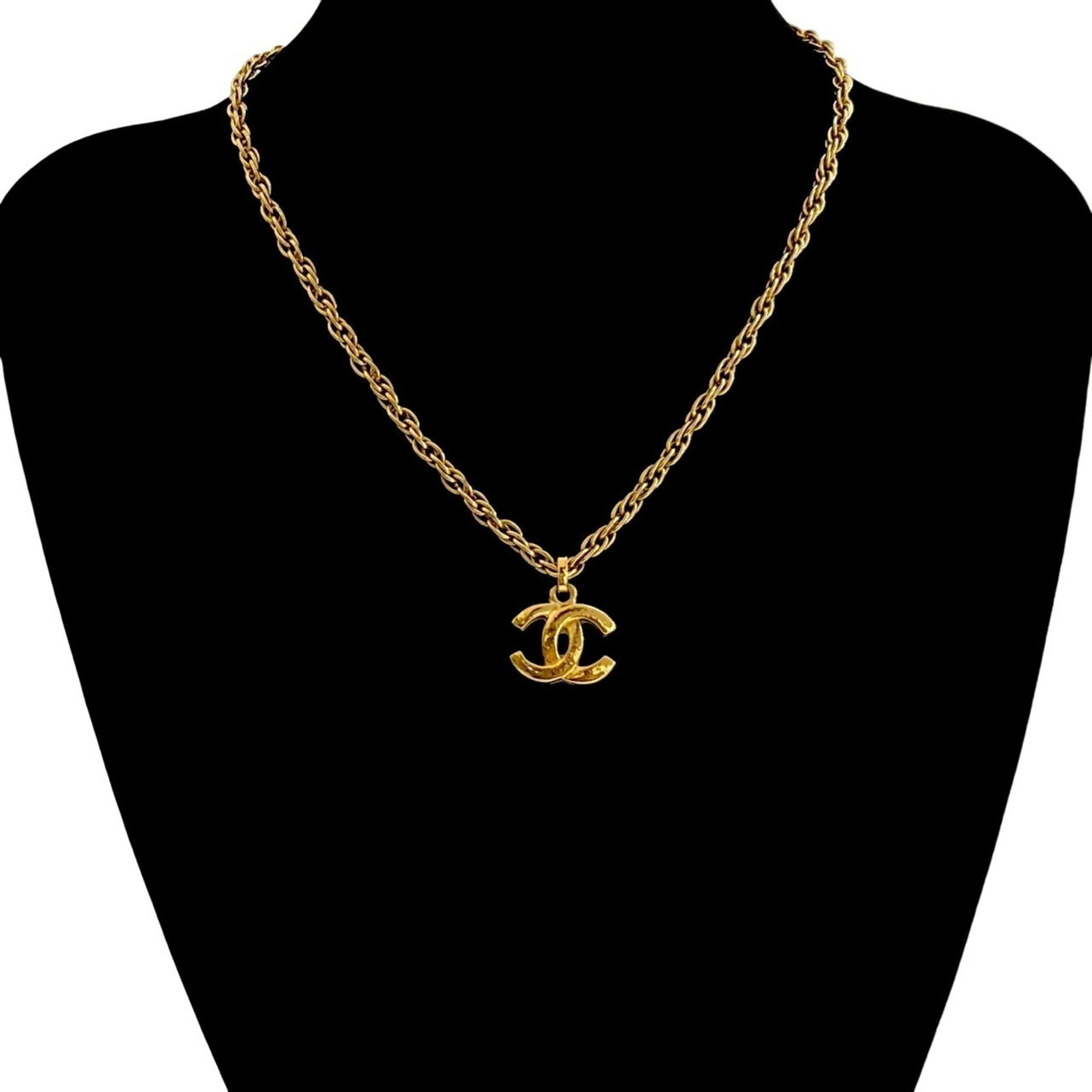 CC Logo Chain Pendant Necklace Metal