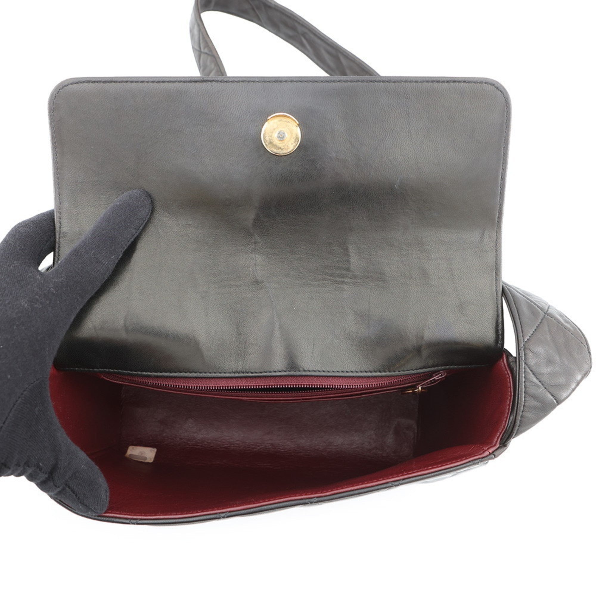 Vintage Covered CC Flap Bag Quilted Lambskin Medium