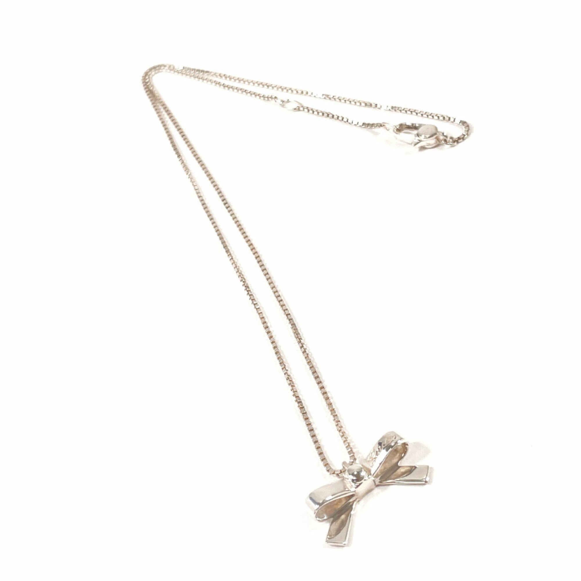Ribbon Pendant Necklace Sterling Silver