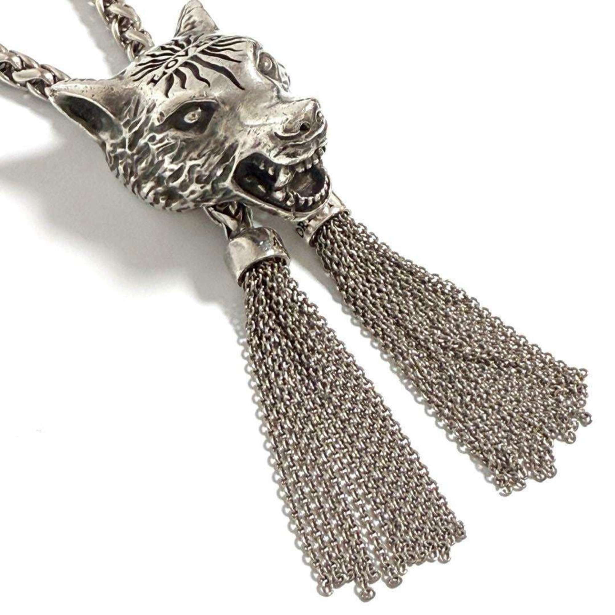 Wolf Anger Forest Pendant Necklace Sterling Silver