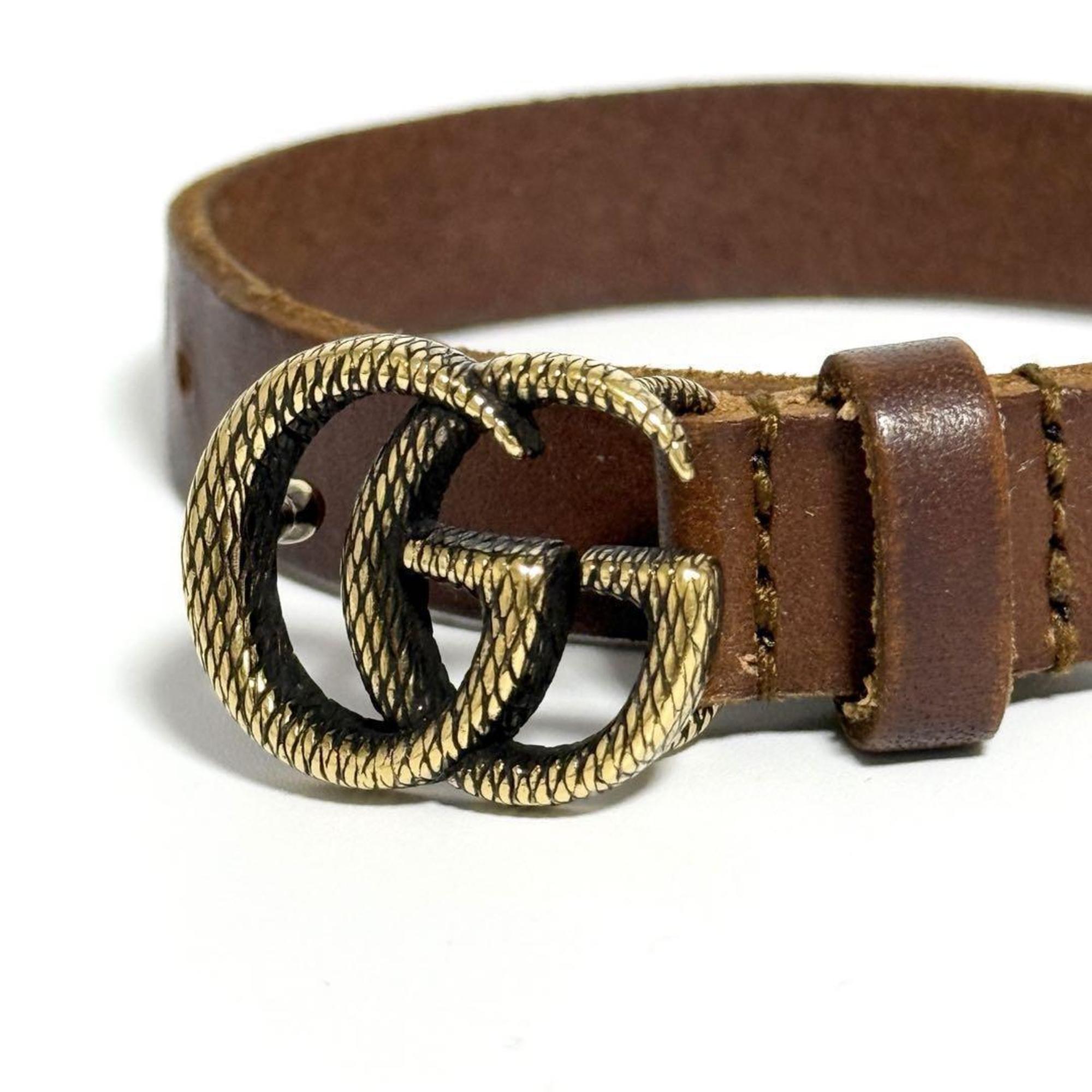 Double G Bracelet Leather and Metal
